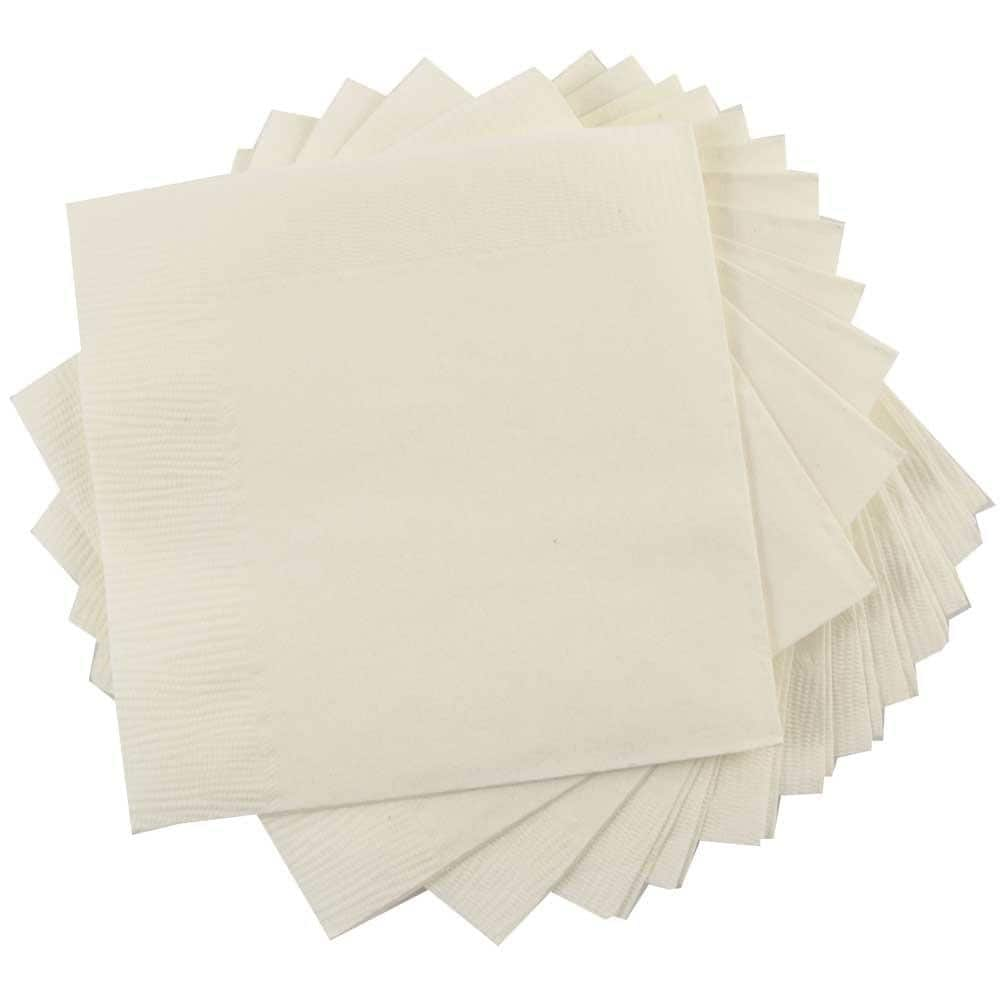 JAM Paper Eco-Friendly Off-White Square Cocktail Napkins, Small ...