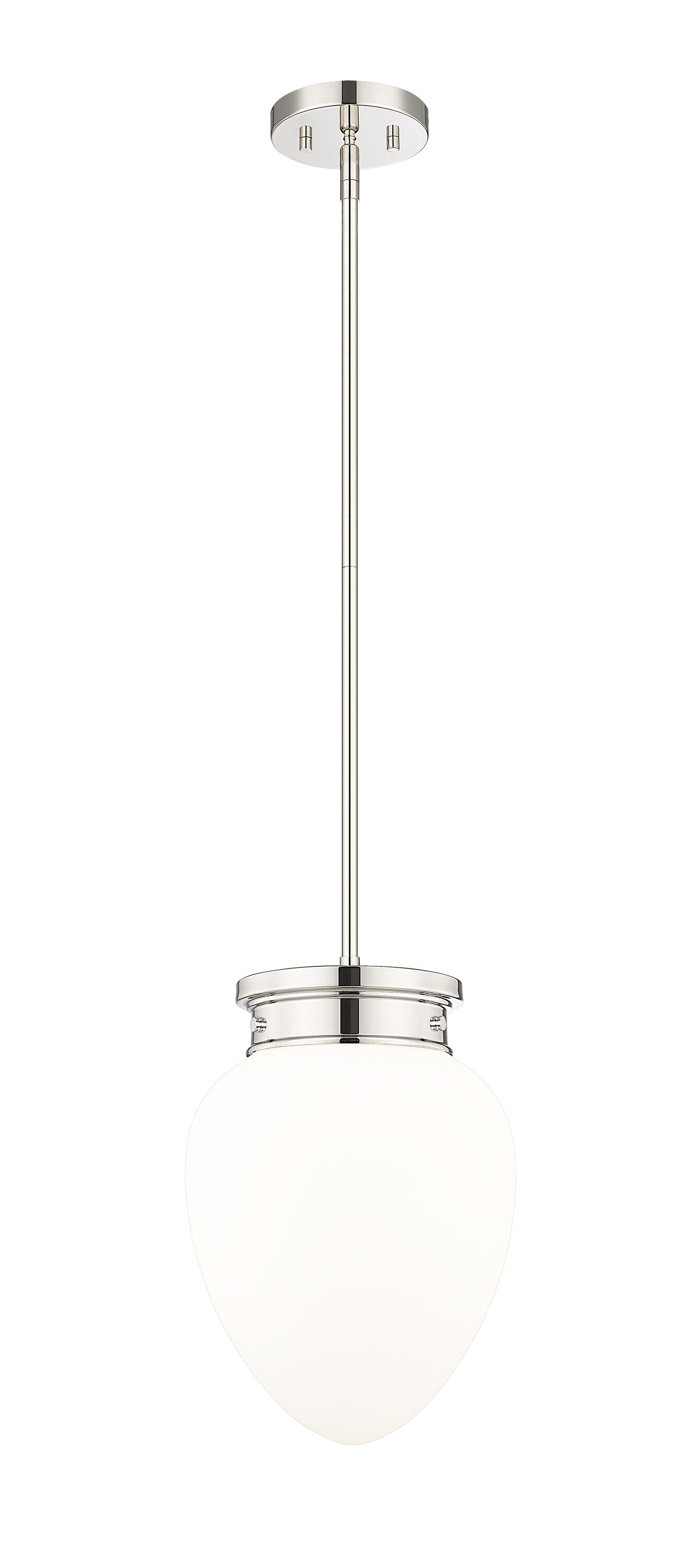 Z-Lite 1945P9-PN Gideon Polished Nickel Transitional Opal glass Bowl Medium Hanging Pendant light