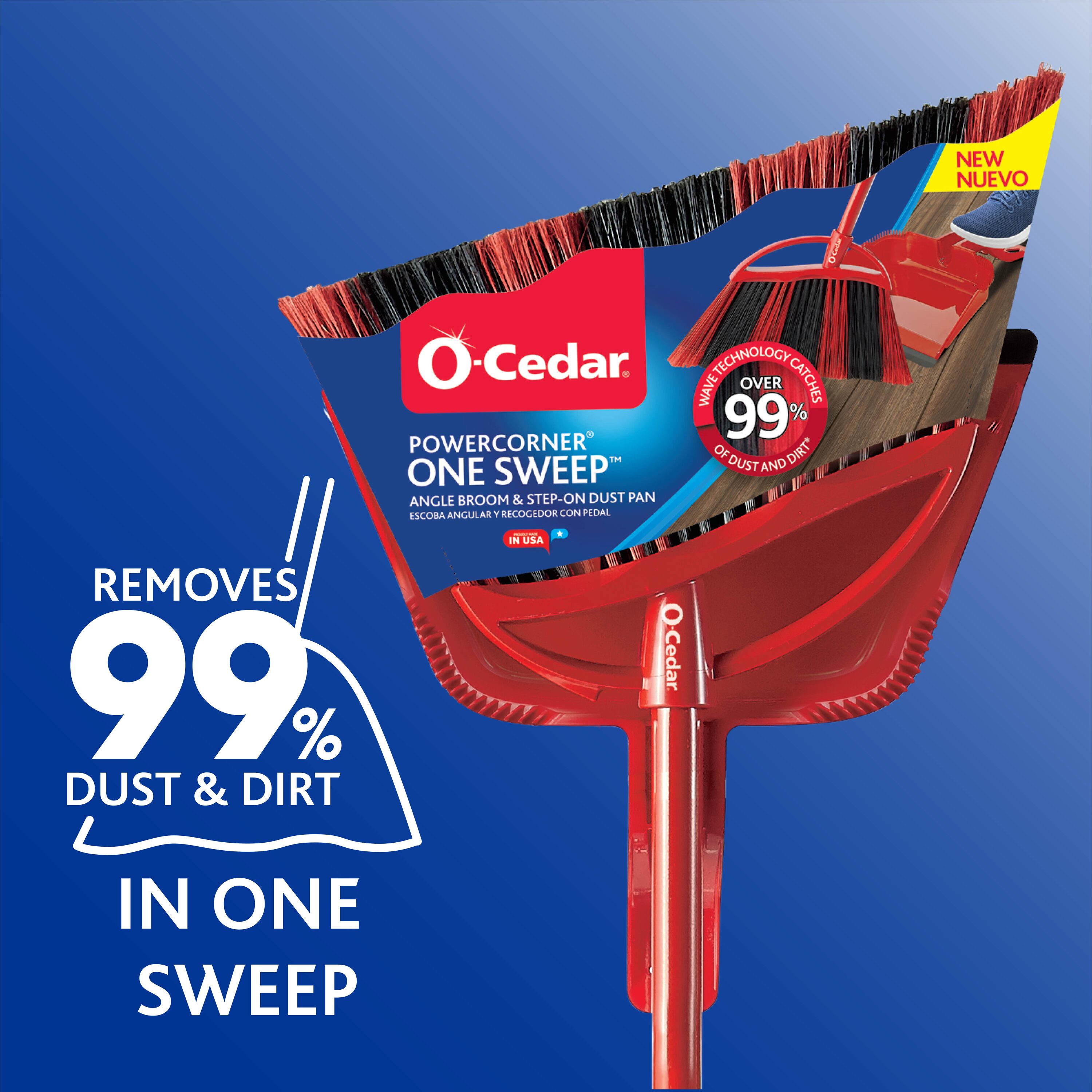 O-Cedar One Sweep Broom with Step On Dust Pan in the Brooms department at