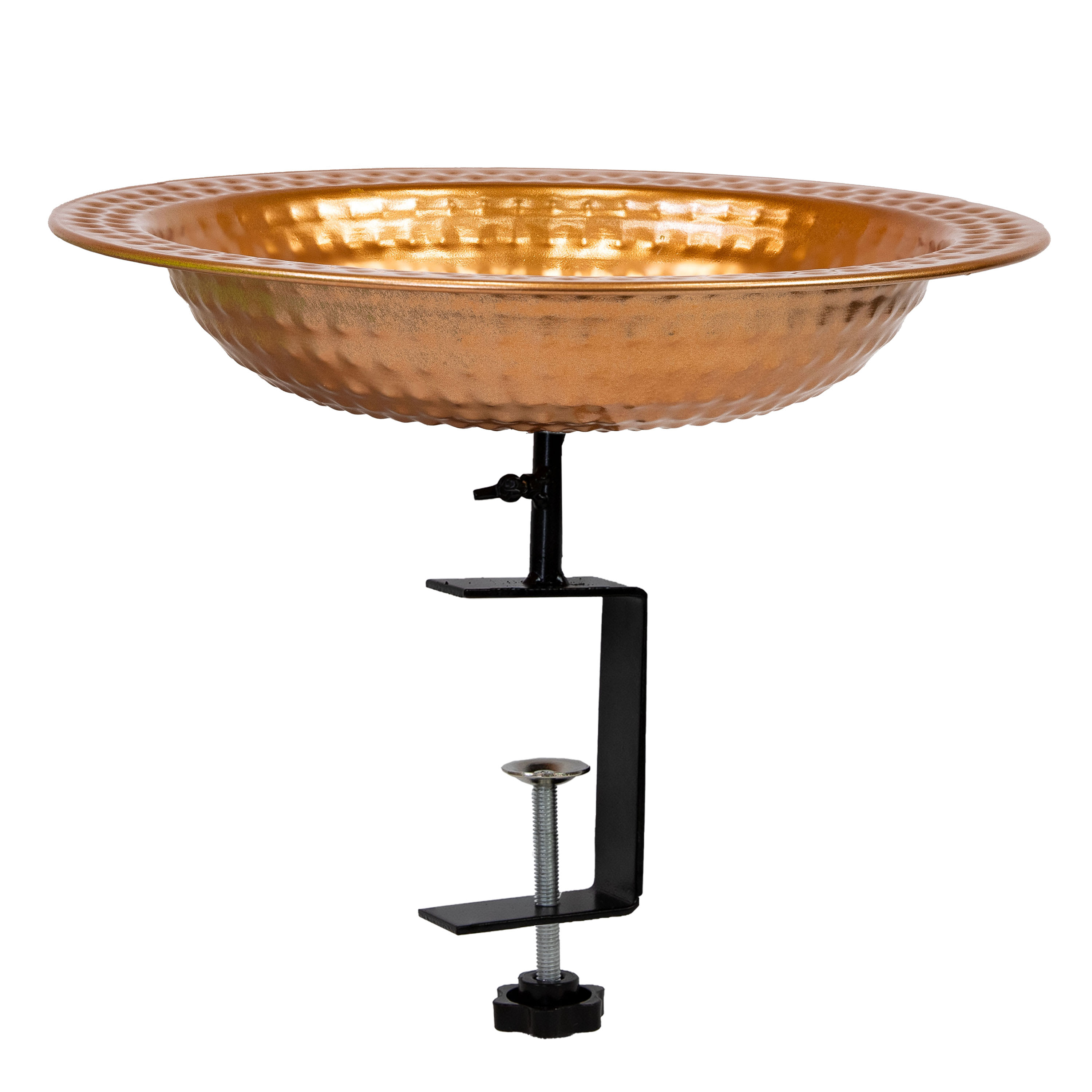 Sunnydaze Decor HB-1131 Sunnydaze Copper Bird Bath for Outside - Outdoor Bird Bath for Deck Railing - 12-in Diameter