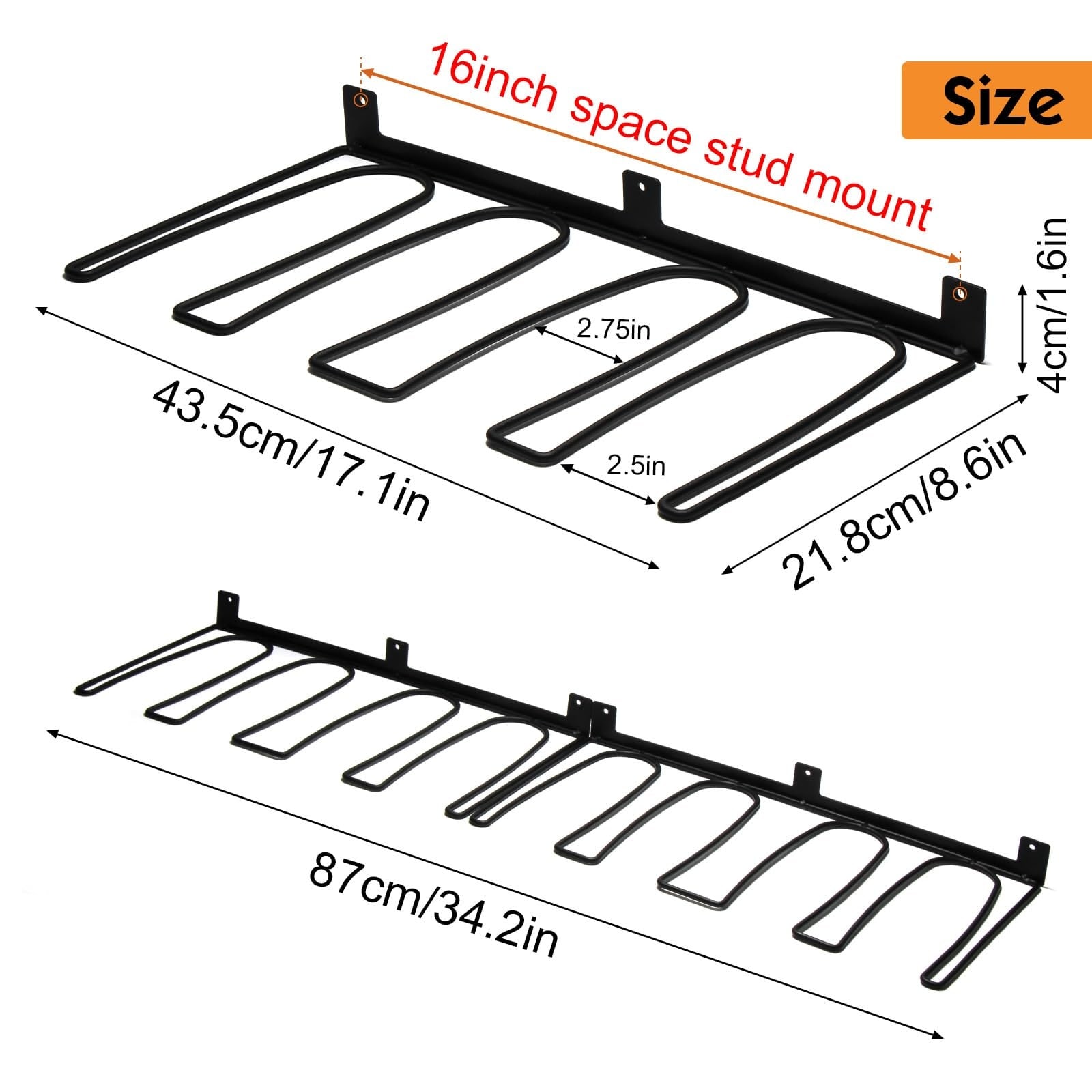 Etokfoks  4 Pair Boot Rack Garage Storage Wader Hangers Cowboy Boot Holder Metal Wire Organizer for Entryway