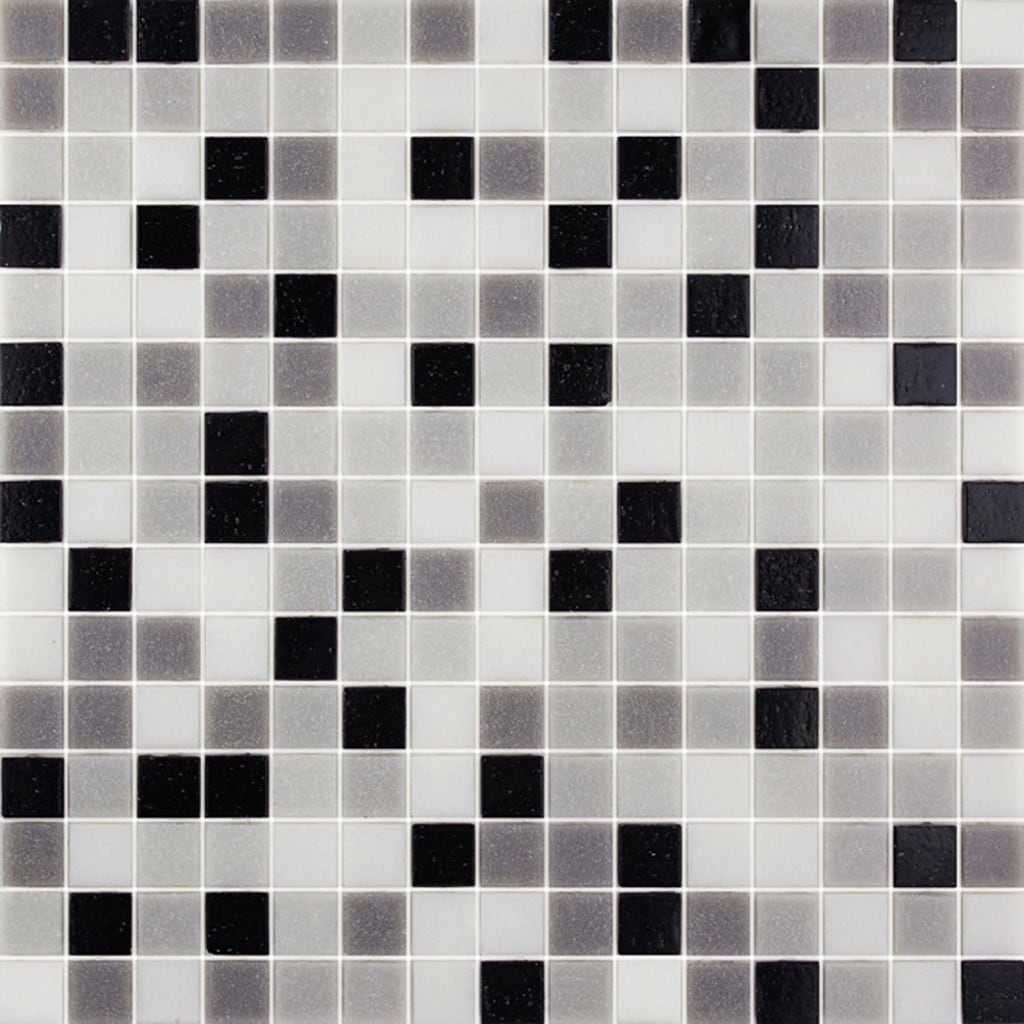 12" x 12" Black and Gray Glass Mosaic Tile