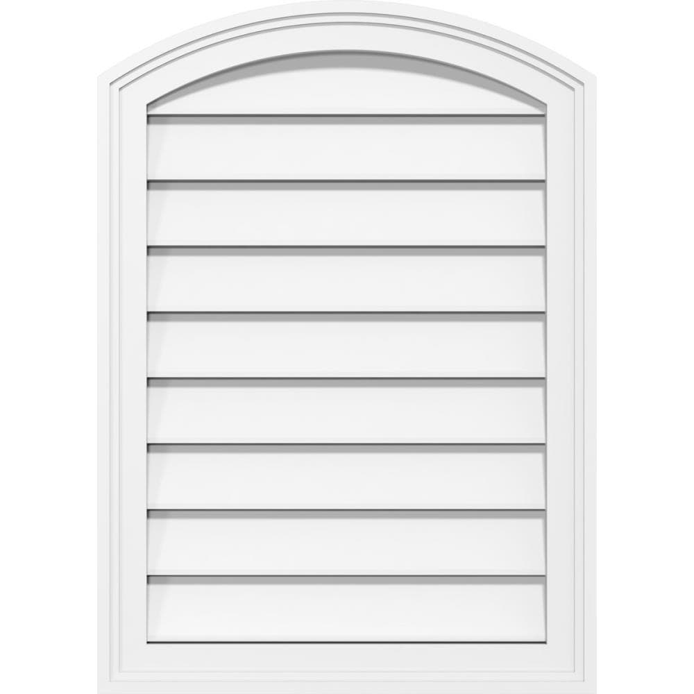 Ekena Millwork GVPAR14X2202SF 14-Inches x 22-Inches Off-white Round top PVC Gable Louver Vent