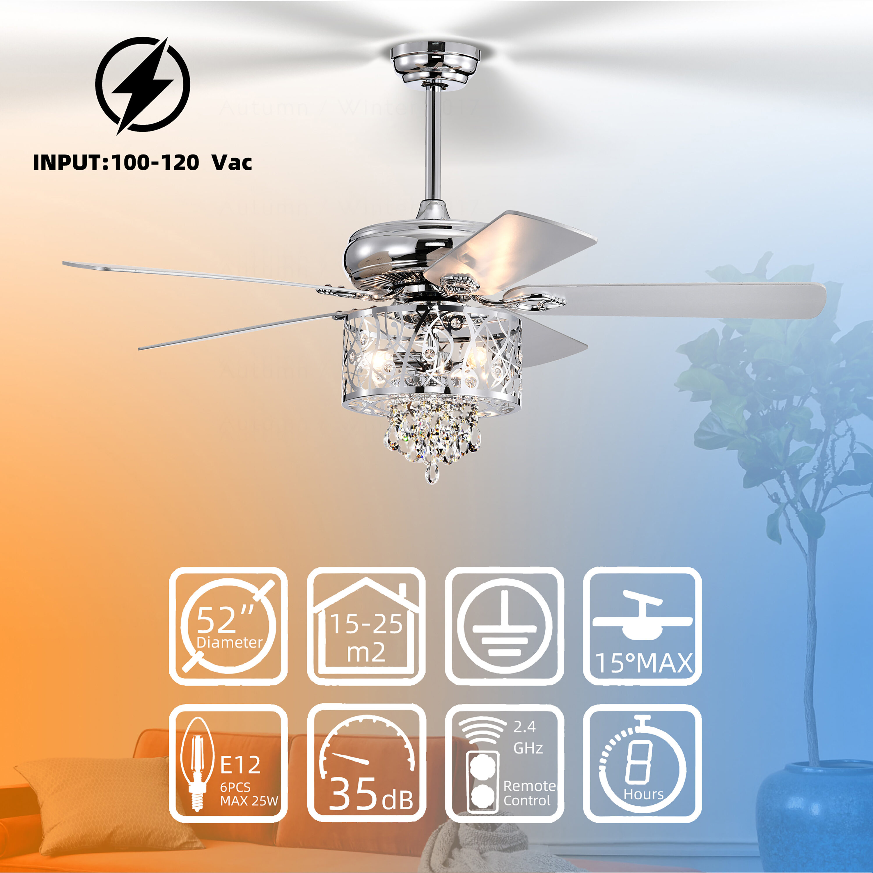 BANSA ROSE HM-SJ5201ACCR Ceiling-Fans - View #9
