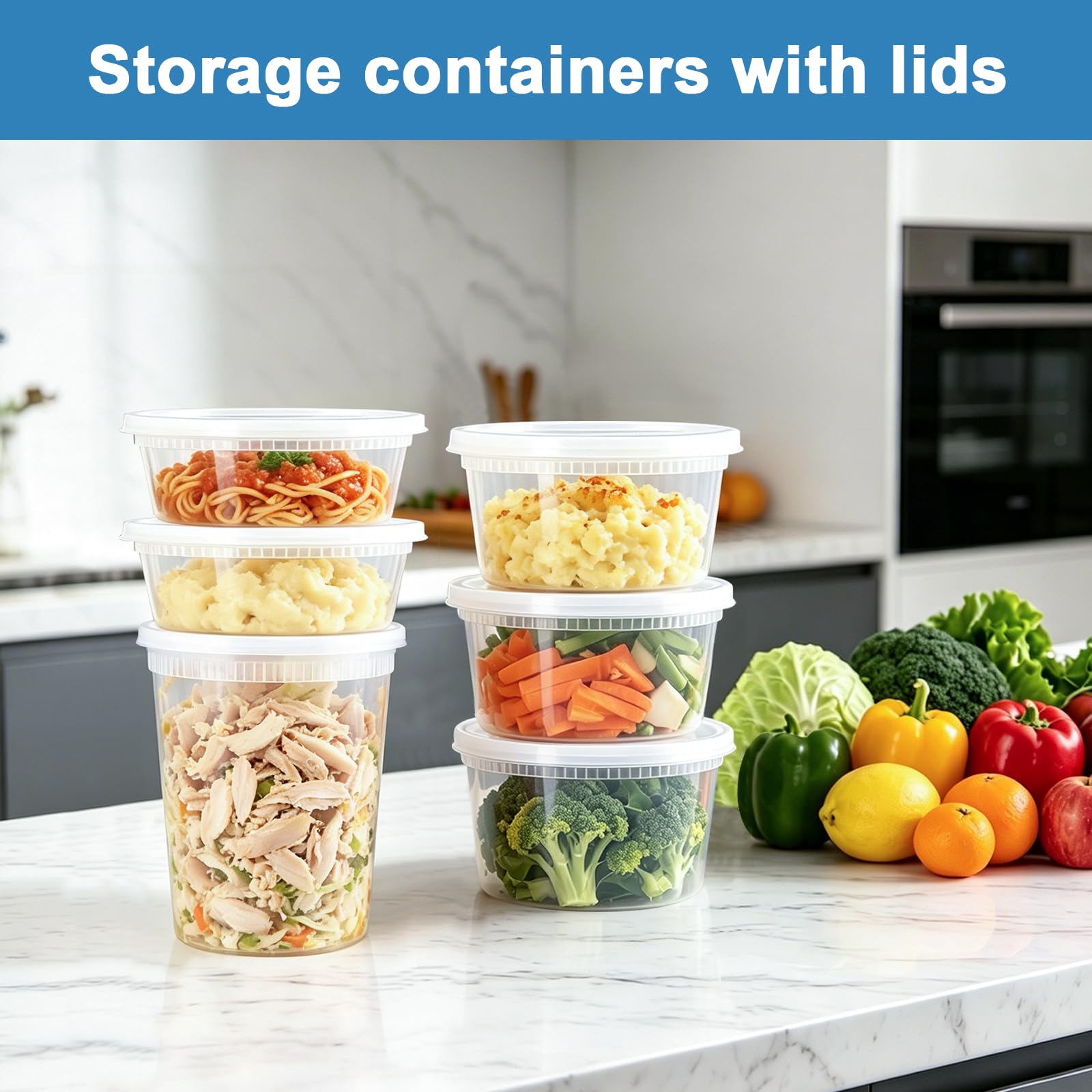 Aoibox 60 Piece Deli Food Storage Container Set with Airtight Lids BPA ...