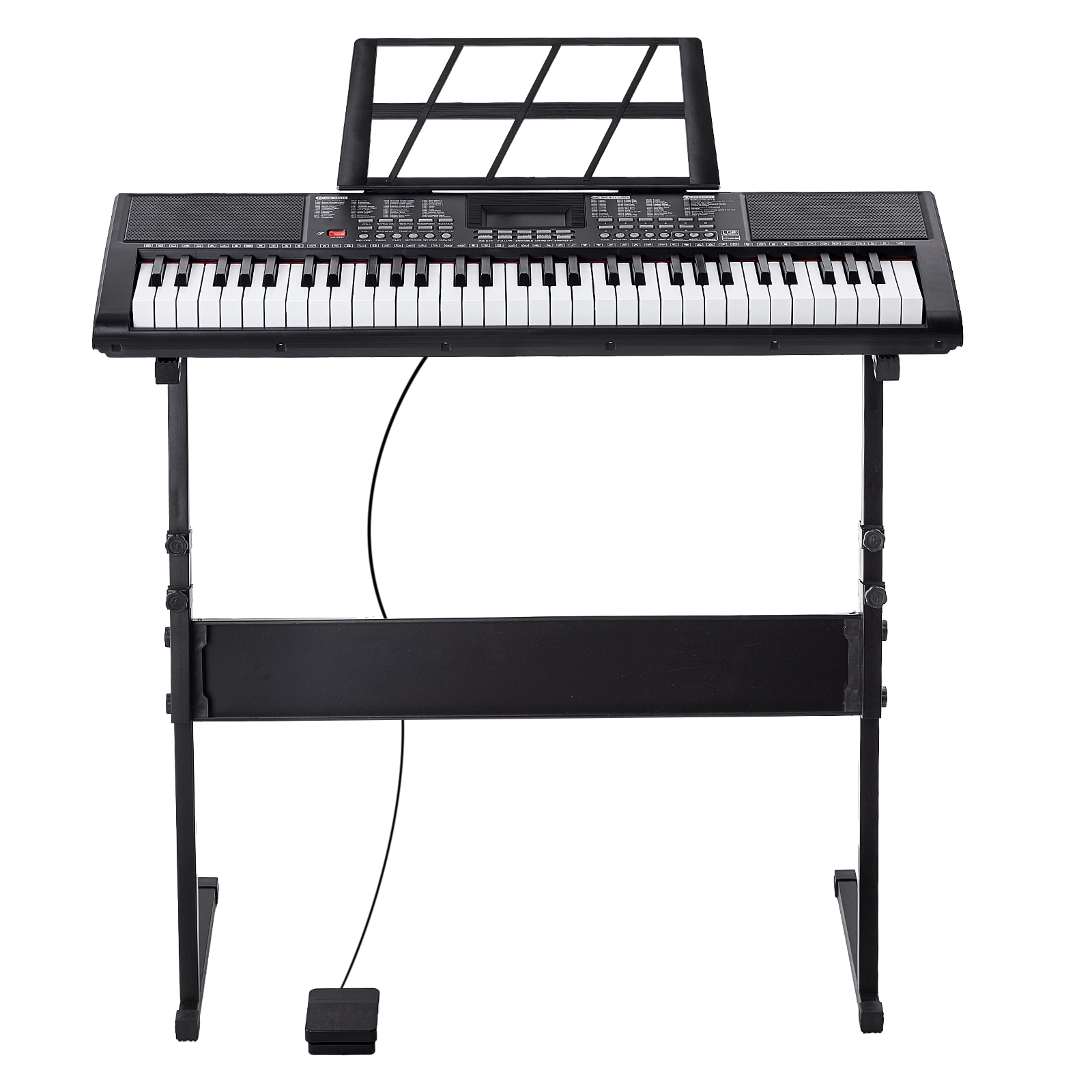 GIVIMO 61-Key Digital Keyboard Piano with Lighted Keys 600 Tones 500 Rhythms and Z-Style Stand #LW047GIVSS474