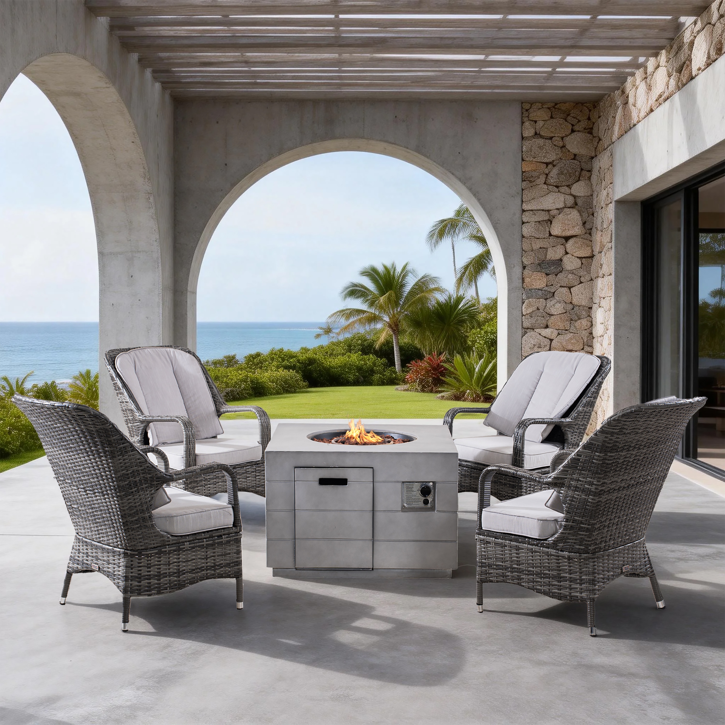 Direct Wicker DWG-214009-G Patio-Conversation-Sets - View #2