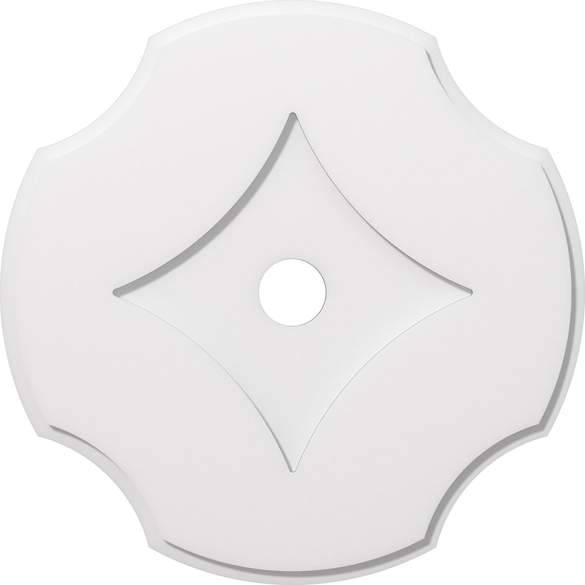 Ekena Millwork CMP26PL-03000 Percival 26-in W x 26-in L Contemporary White PVC Whole Ceiling Medallion