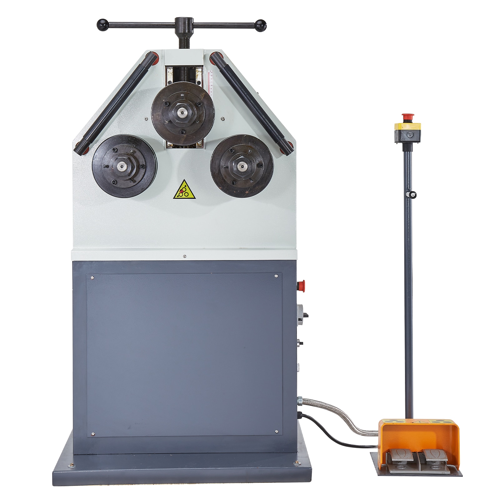 VEVOR 2.2KW Electric Roll Bending Machine 3-Roller Electric Pipe Bender Machine with 180 degrees Maximum Bending Angle and Reversible Foot Switch Support Horizontal/Vertical Operation (220V 60Hz 3-Phase)