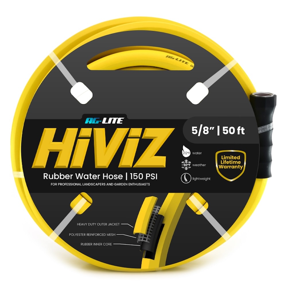 AG-LITE - HiViz 5/8-in x 50-ft Heavy -Duty Kink Free Rubber Yellow Hose