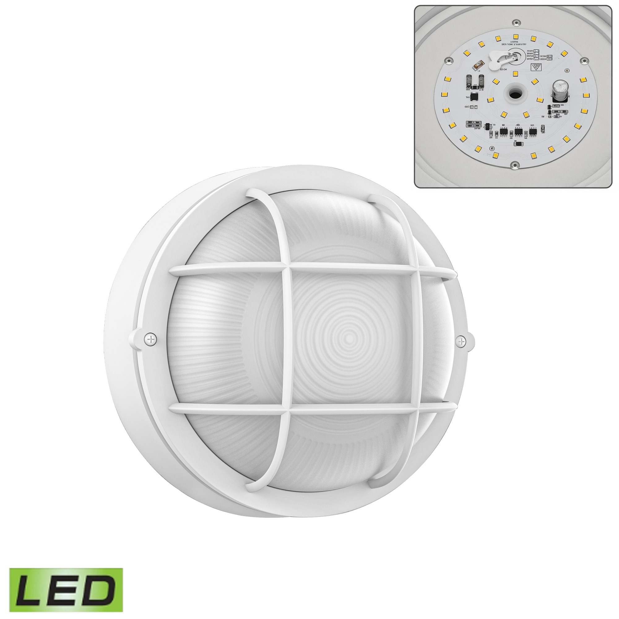 Hukoro LEDFL85451-WH-OD 7.88-in H Matte White Hardwired Integrated LED Outdoor Wall Light