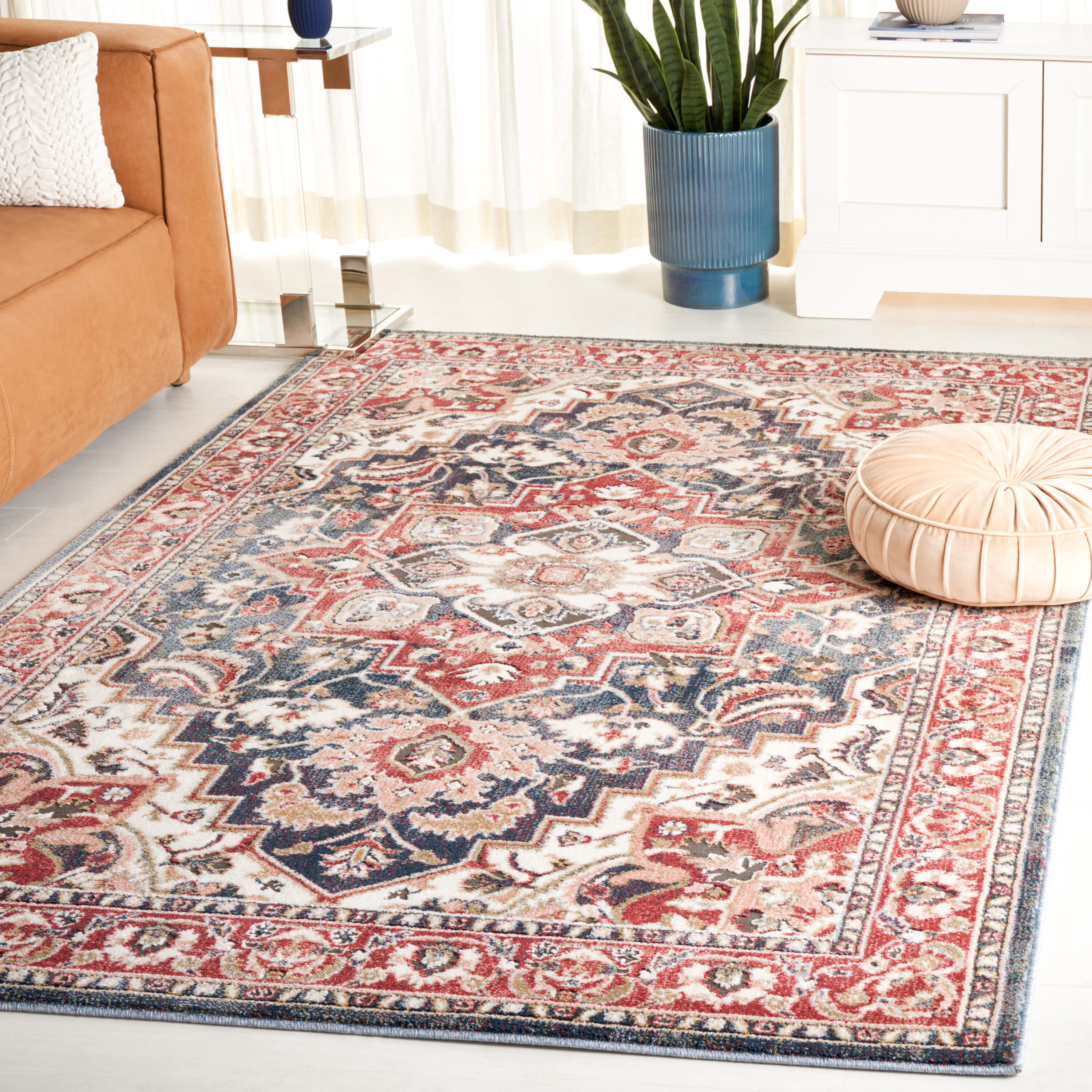 Rosewood 112B Ivory/Red 5 x 8 Rectangular Area rug