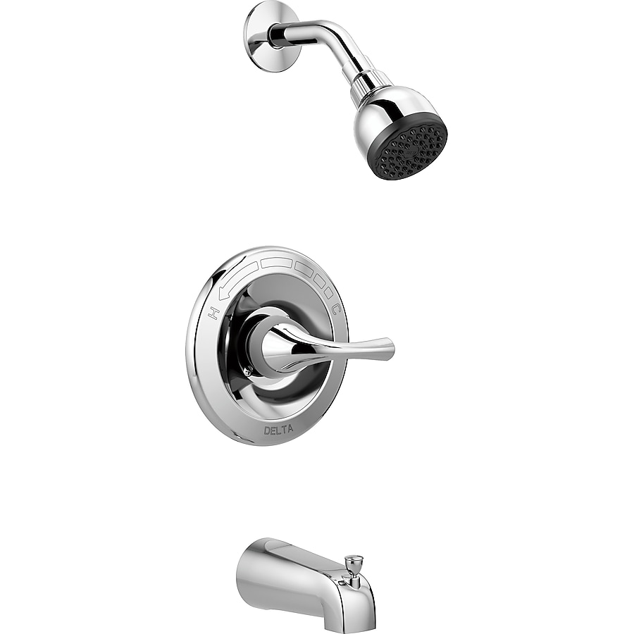 Delta Foundations Chrome 1-Handle Bathtub and Shower Faucet with Valve Delta Foundations Chrome 1-Handle Bathtub and Shower Faucet with Valve