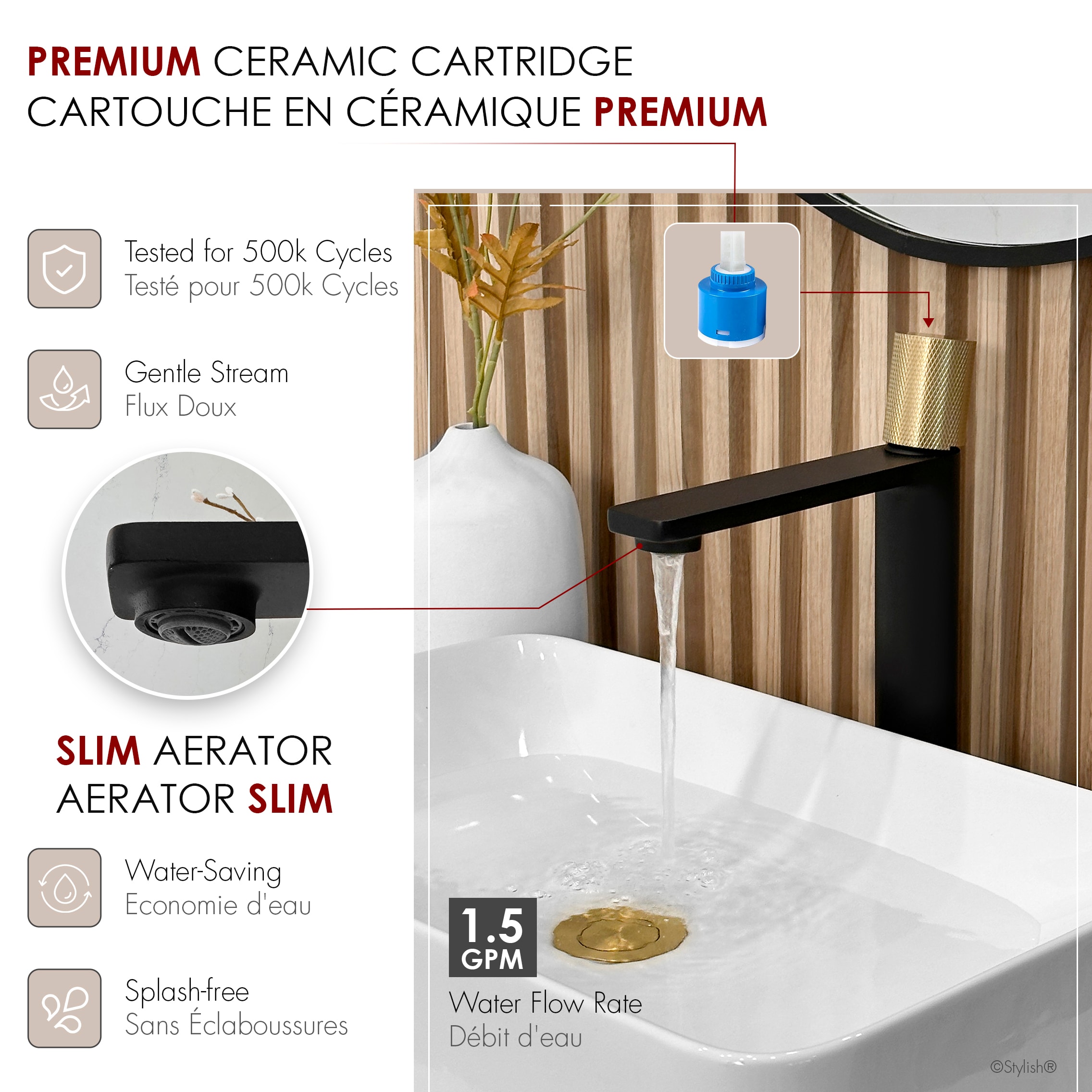 Stylish B-122NG Lavatory-Faucets - View #6