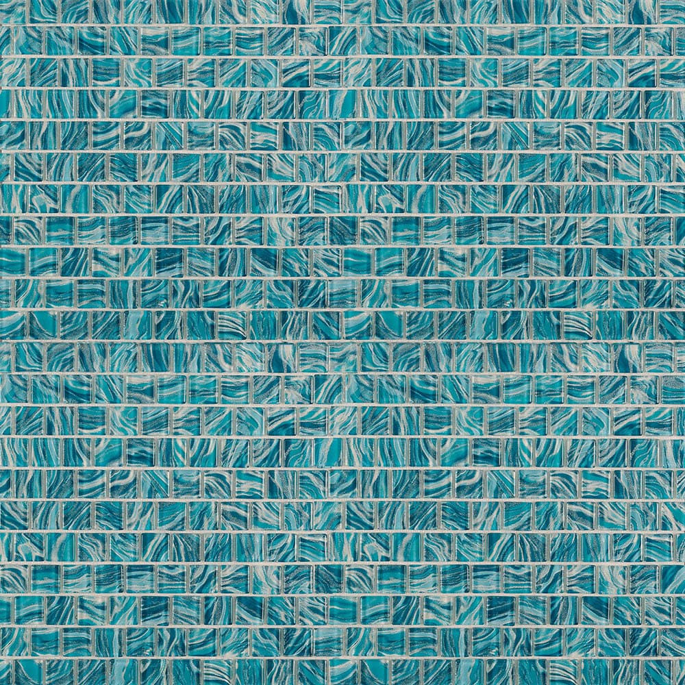 Waves LWWAV23061244 Tropical Islands 12-in x 12-in Glossy Glass Mosaic Floor and Wall Tile (0.968-sq. ft/ Piece)