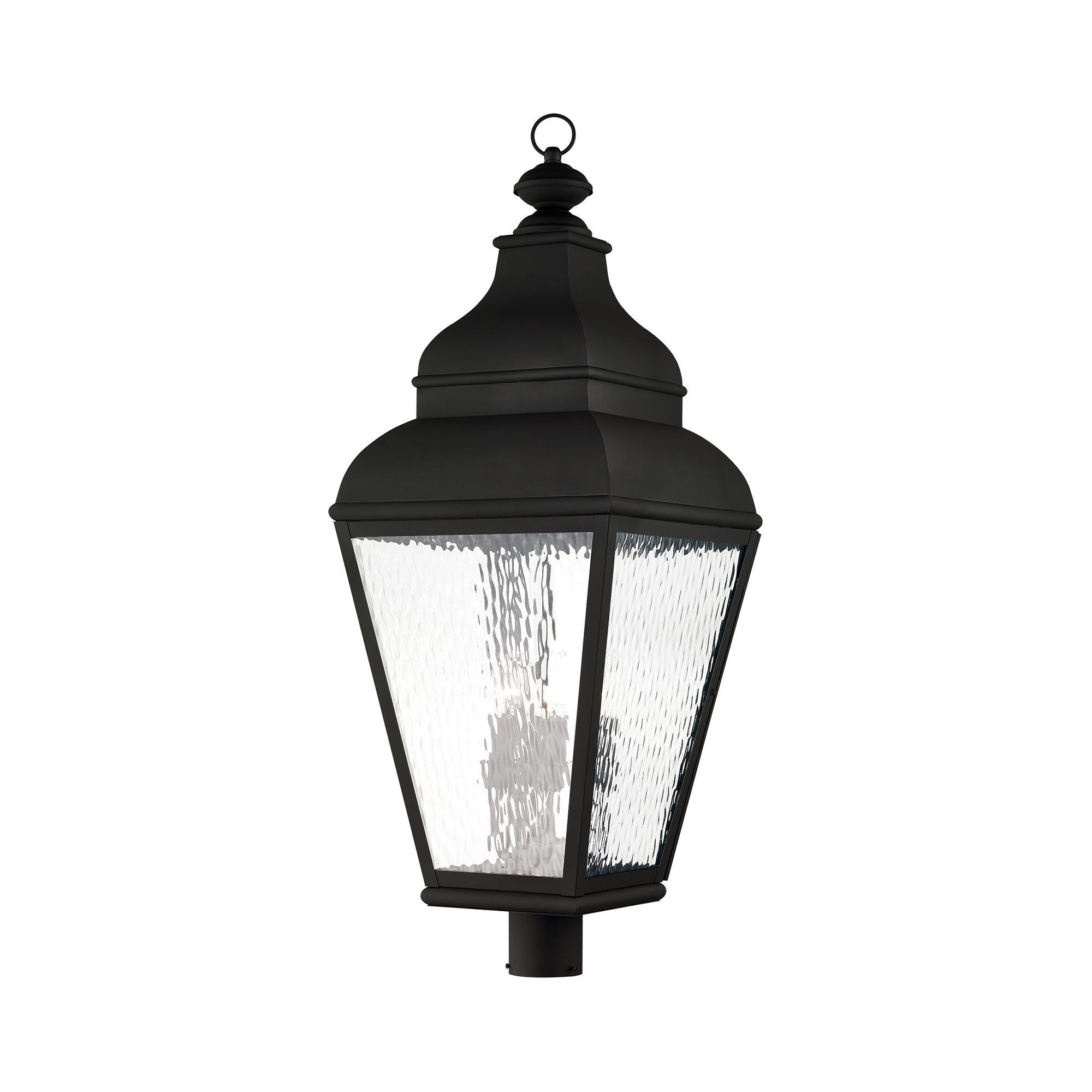 Livex Lighting Exeter 4-Light Farmhouse / Traditional Black Incandescent Complete Post Light