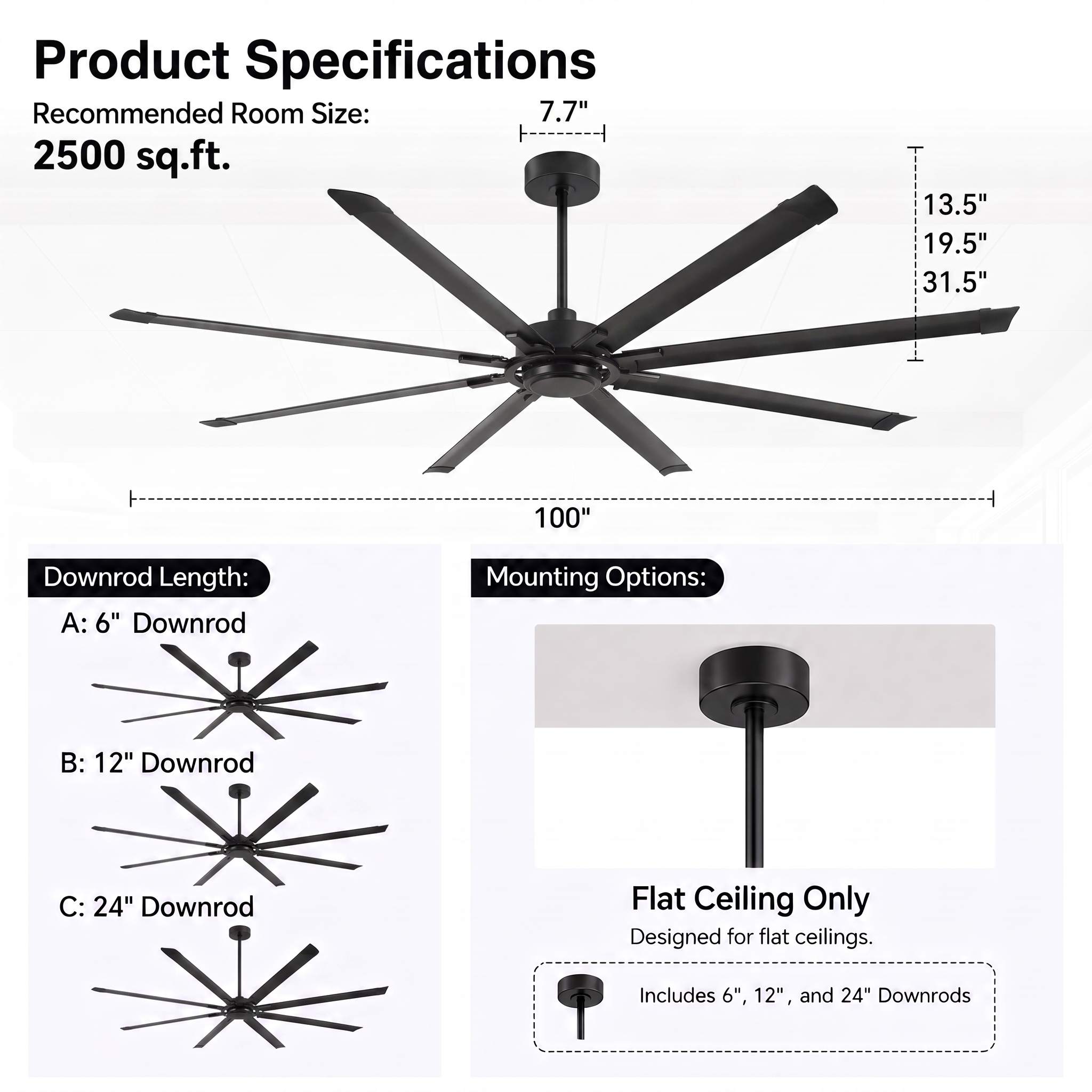 Flashwind A43ZY43004BK Ceiling-Fans - View #3