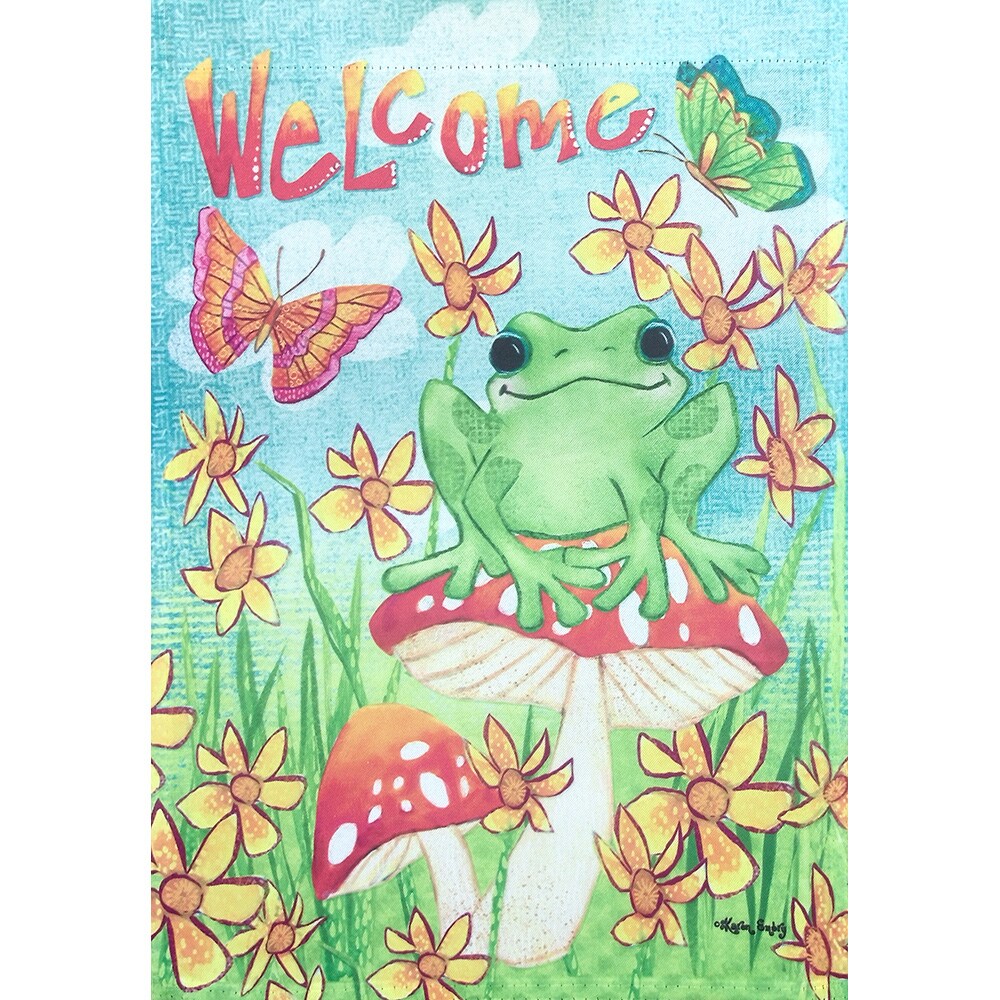 Details about   WELCOME TO MY PAD FROG 12.5" X 18" GARDEN FLAG 25-3040-24 RAIN OR SHINE SPRING 