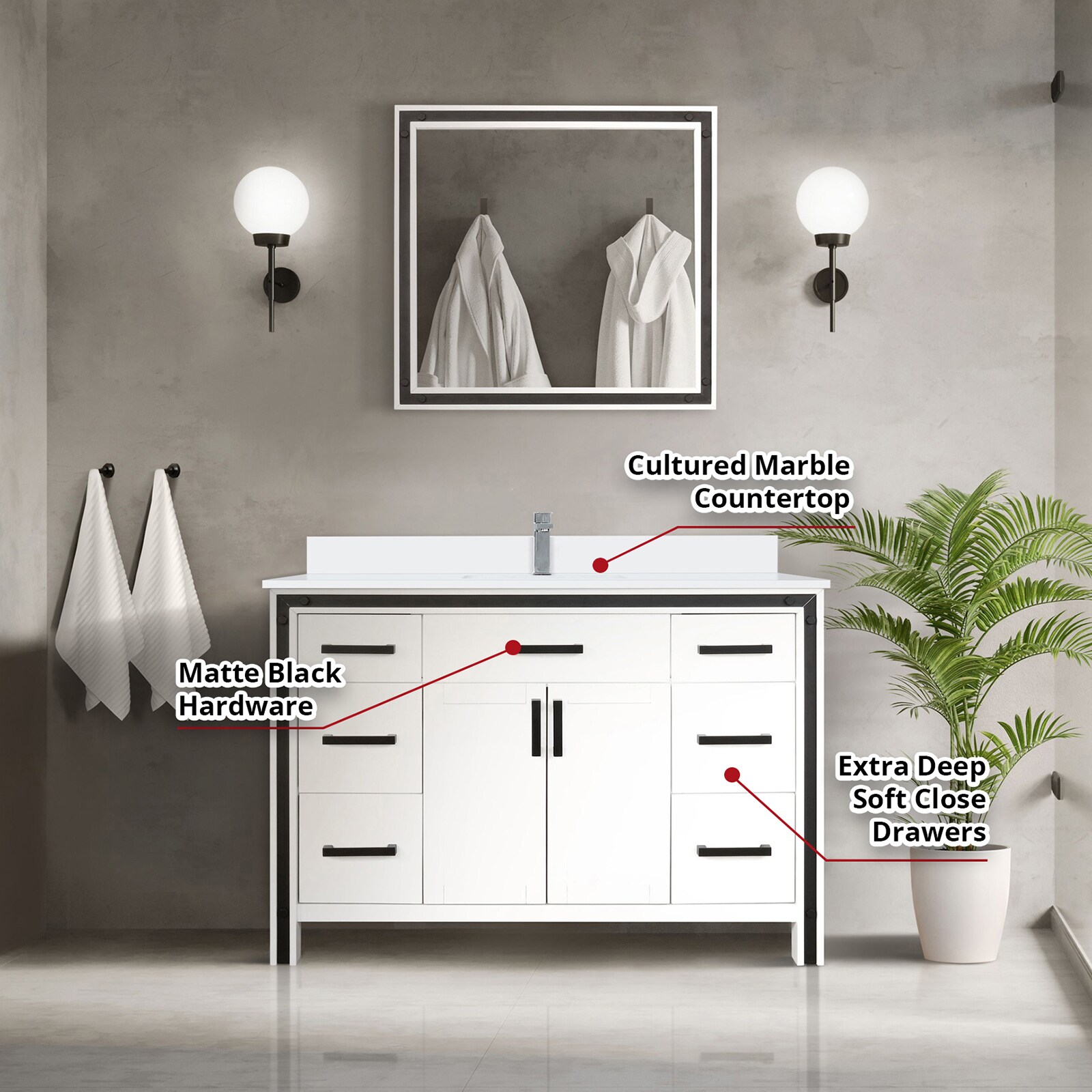 Lexora LZV352248SAJSM34F Bath-Vanity-Combo - View #7