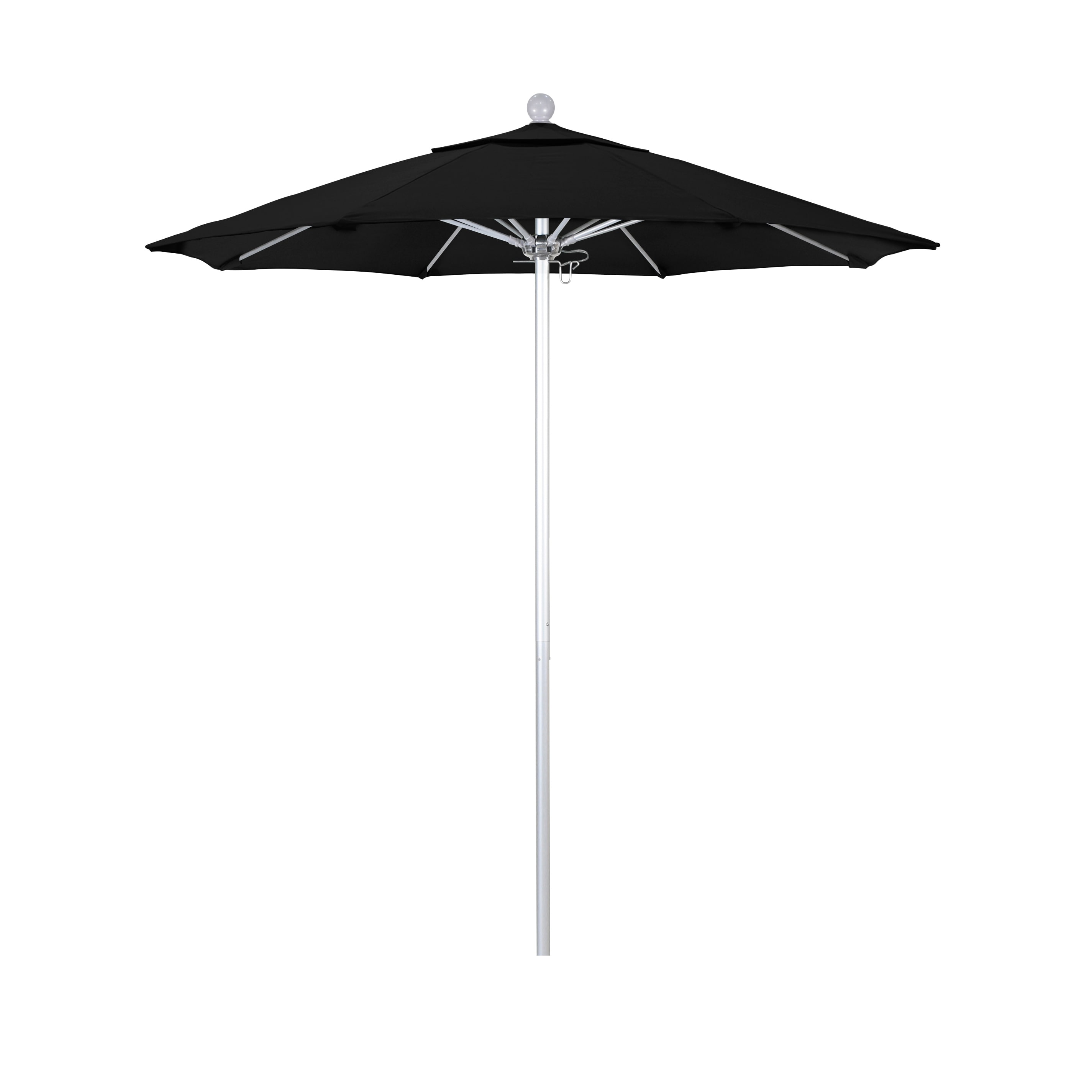 California Umbrella ALTO758002-5408 7.5-ft Aluminum Black No-tilt Market Patio Umbrella