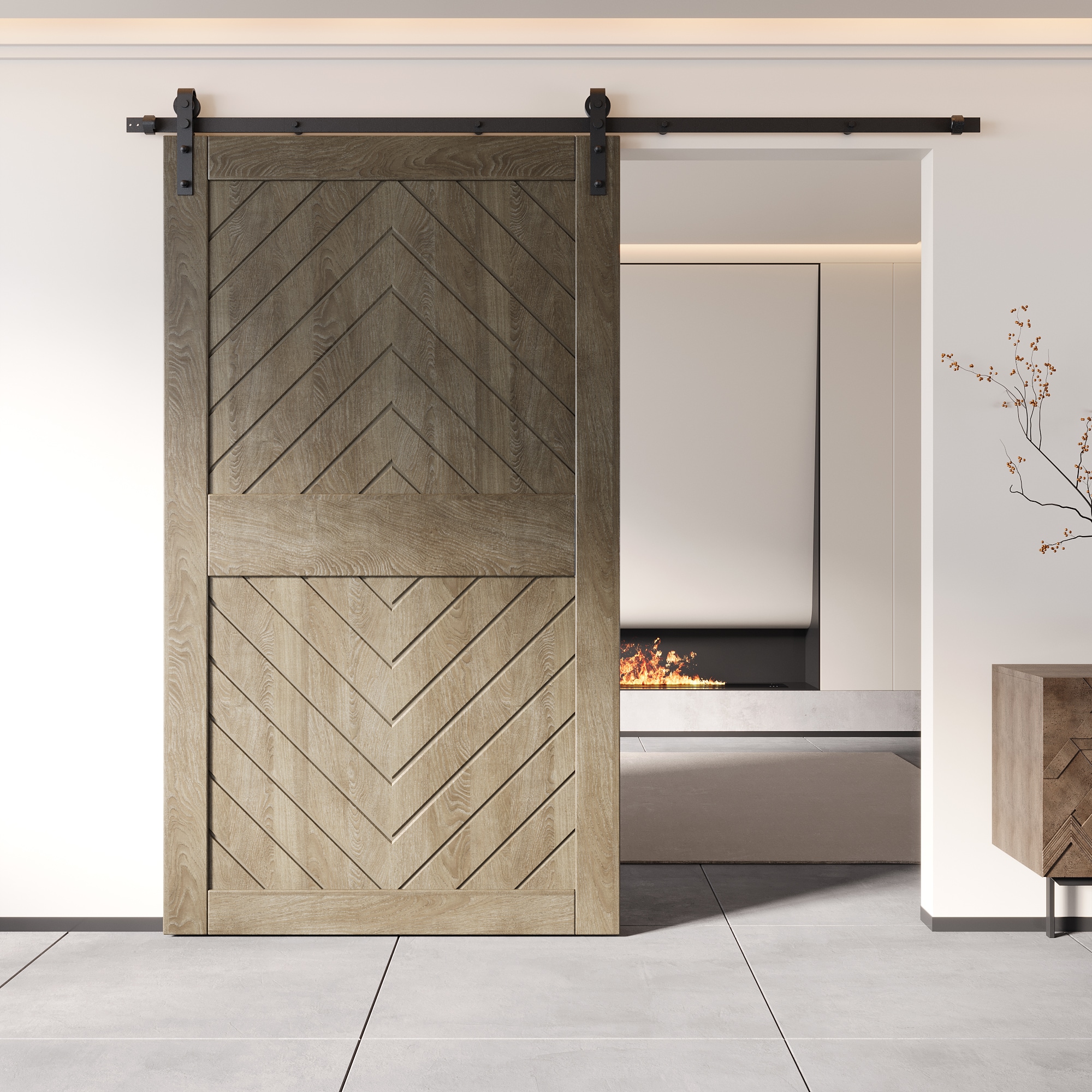 HOMACER JT2-4884-GR Barn-Doors - View #8