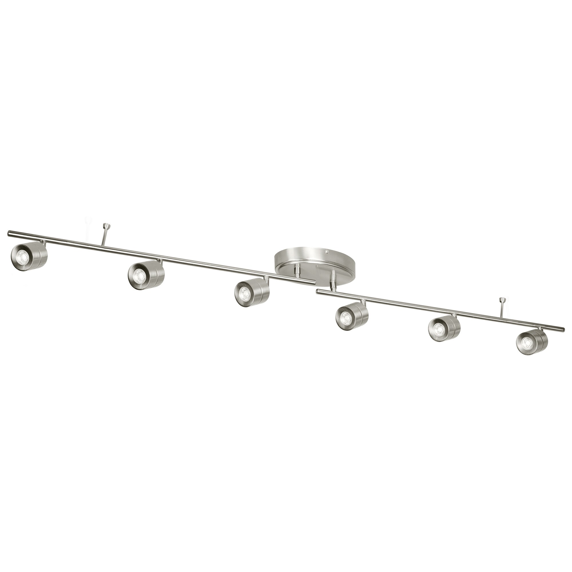 Homdec 6 Light 54 5 In Brushed Nickel Dimmable Flexible Track Light   49847134 