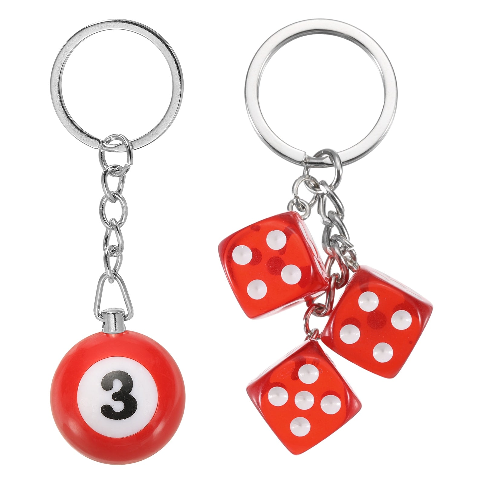 PATIKIL Lucky Dice Keychain Charm Resin 3D Cube Square Mini Dice