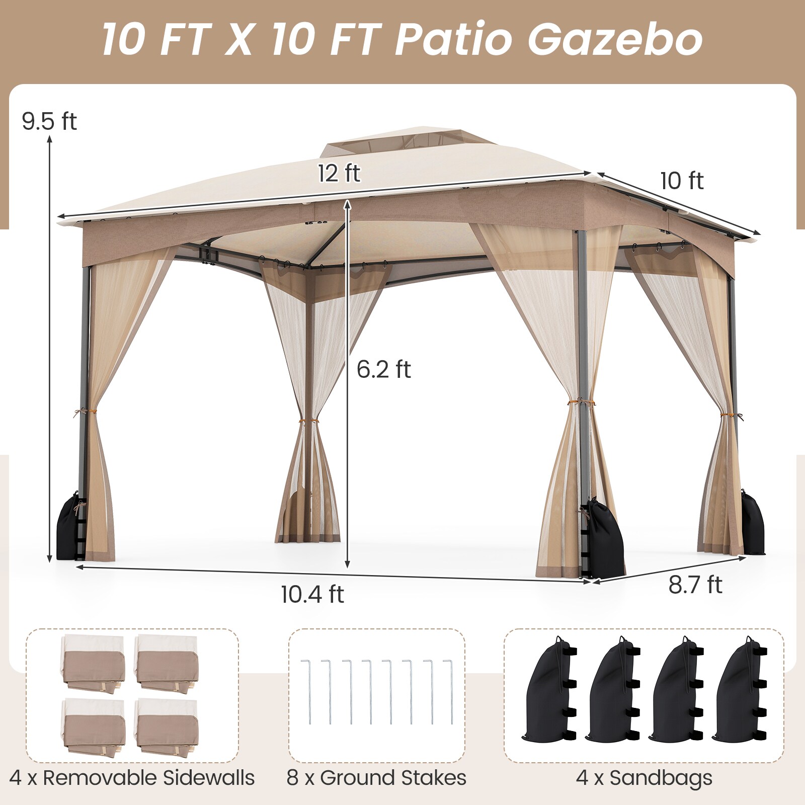 Forclover HYFE-12544SA Wood-Resin-Gazebos - View #9