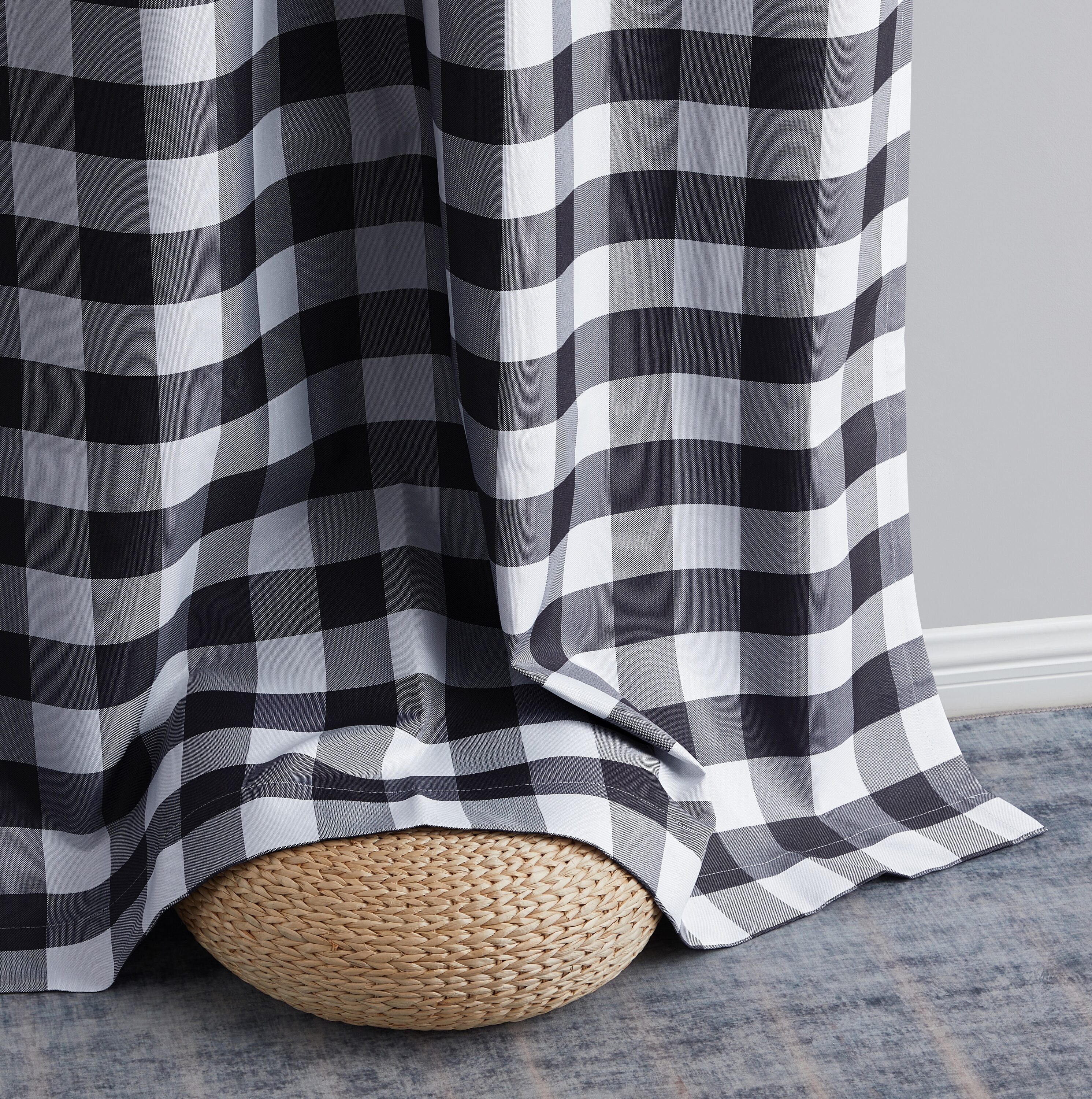 Black Buffalo Check Thermal Insulated Blackout Grommet Curtains