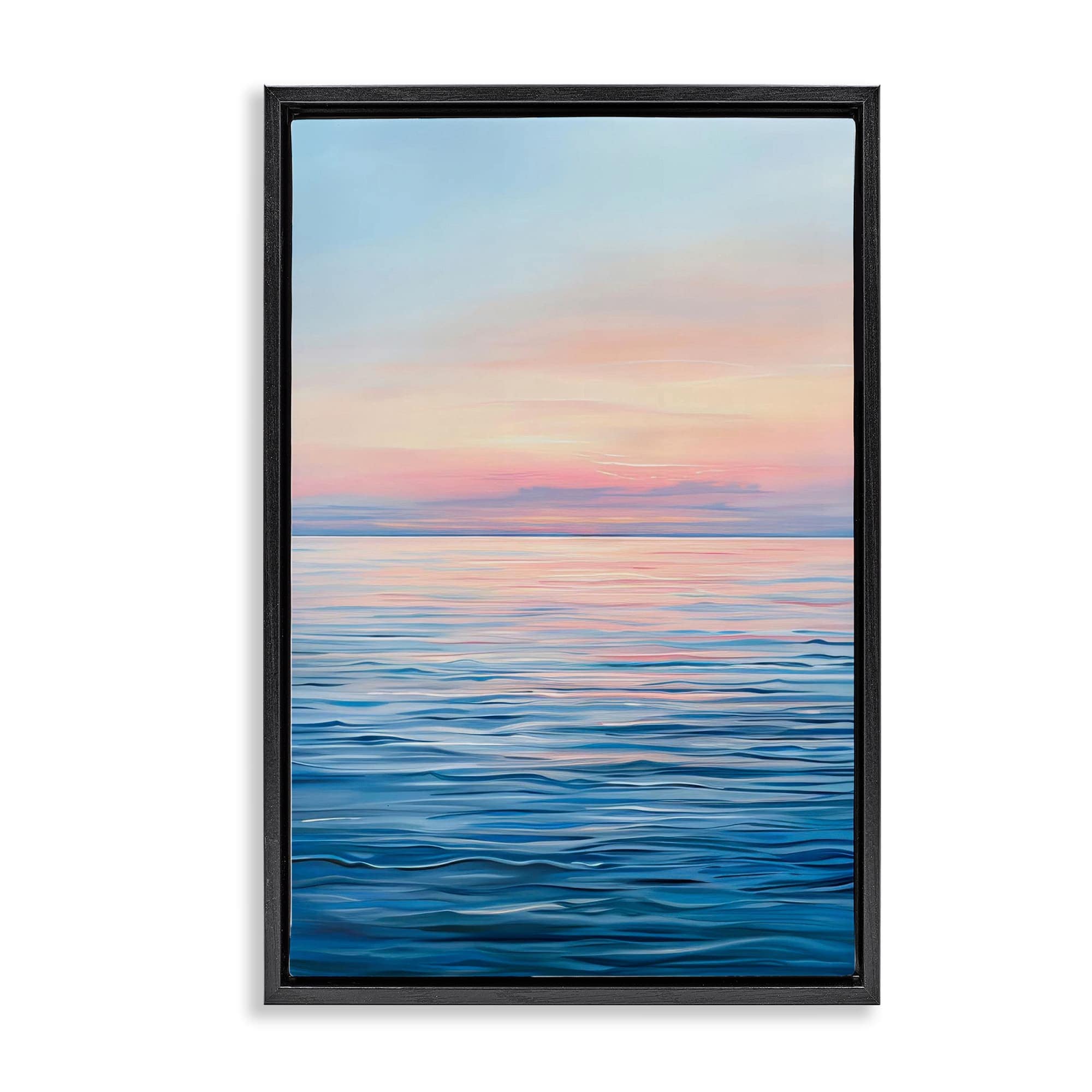 Stupell Industries BT-722-FFB-16X24 Sunrise over Ocean Gradient Black Framed Floater Canvas Wall Art By LSR Design Studio 17 x 25