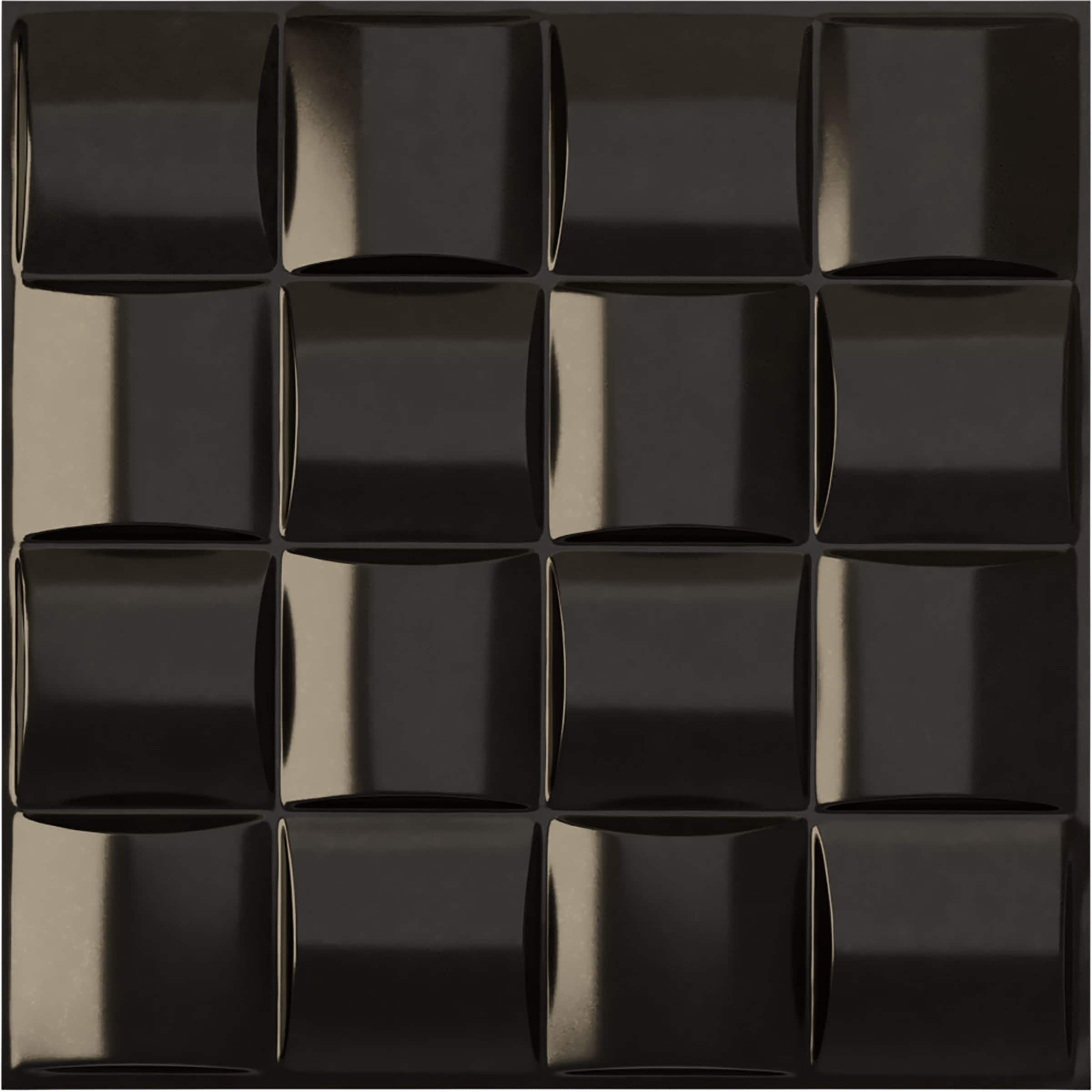 Ekena Millwork WP20X20BAECA-CASE-12 19-5/8-in x 19-5/8-in Embossed Paintable/Stainable Black PVC Wall Panel ( 12 -Pack, Covers 32.04-sq ft )
