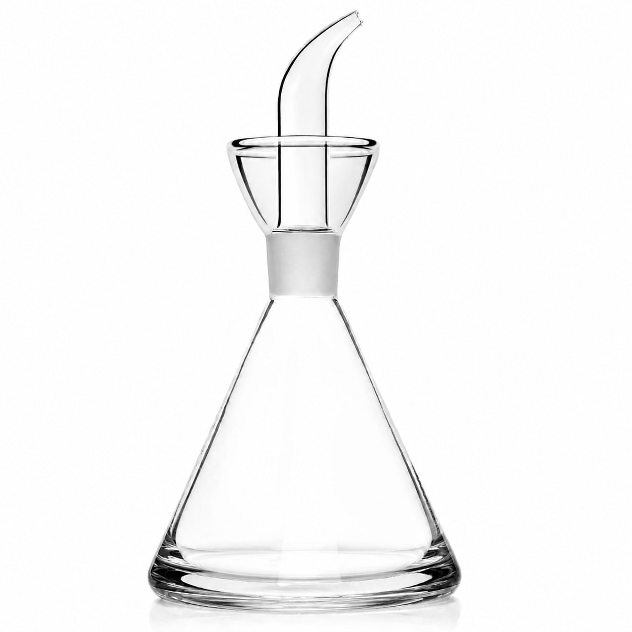 Aoibox  Borosilicate Glass Cone Shaped Oil and Vinegar Cruet Decanter with Ground Glass Non Drip Spout 9 oz Clear