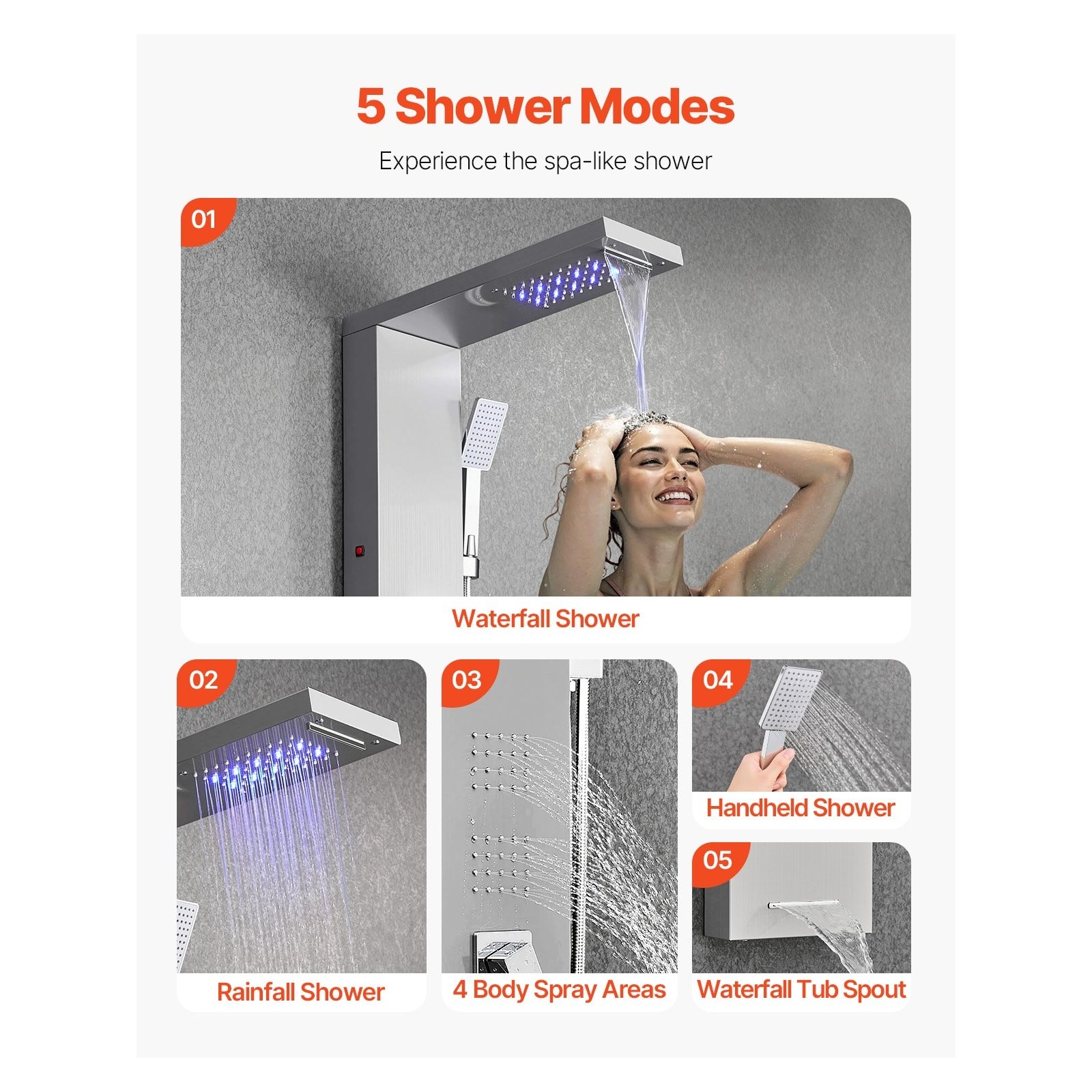 Mecale VOL-GQSJO1 Showerhead-Bar-Panels - View #5