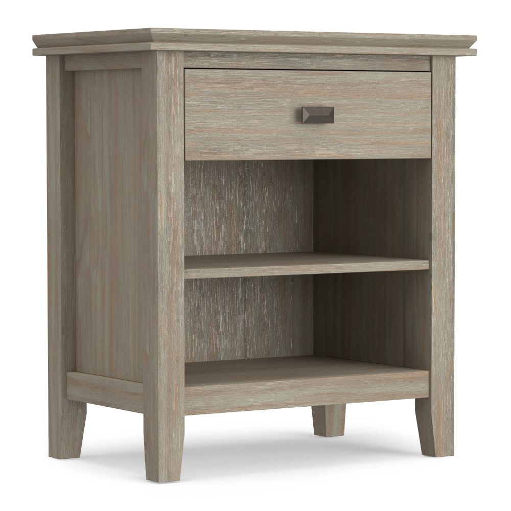 Simpli Home 3AXCART-02GR Artisan Distressed Grey Pine Nightstand