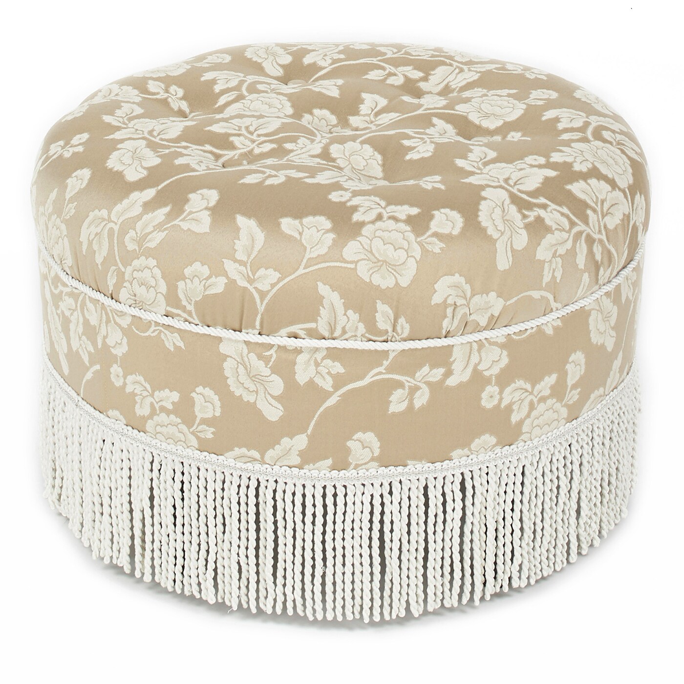 Jennifer Taylor Home Yolanda Midcentury Champagne Beige Floral Jacquard ...