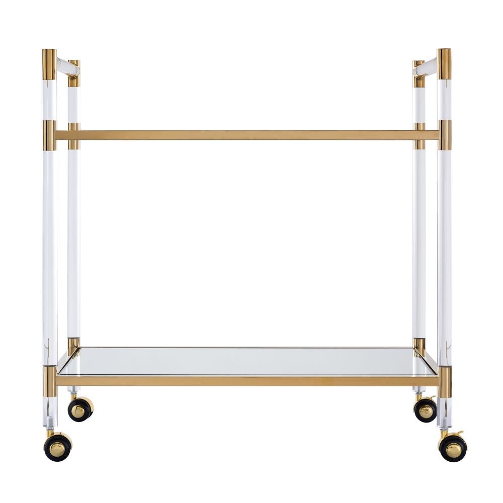 Boston Loft Furnishings Pidce 31.5-in x 32-in Gold Rectangle Cart Bar