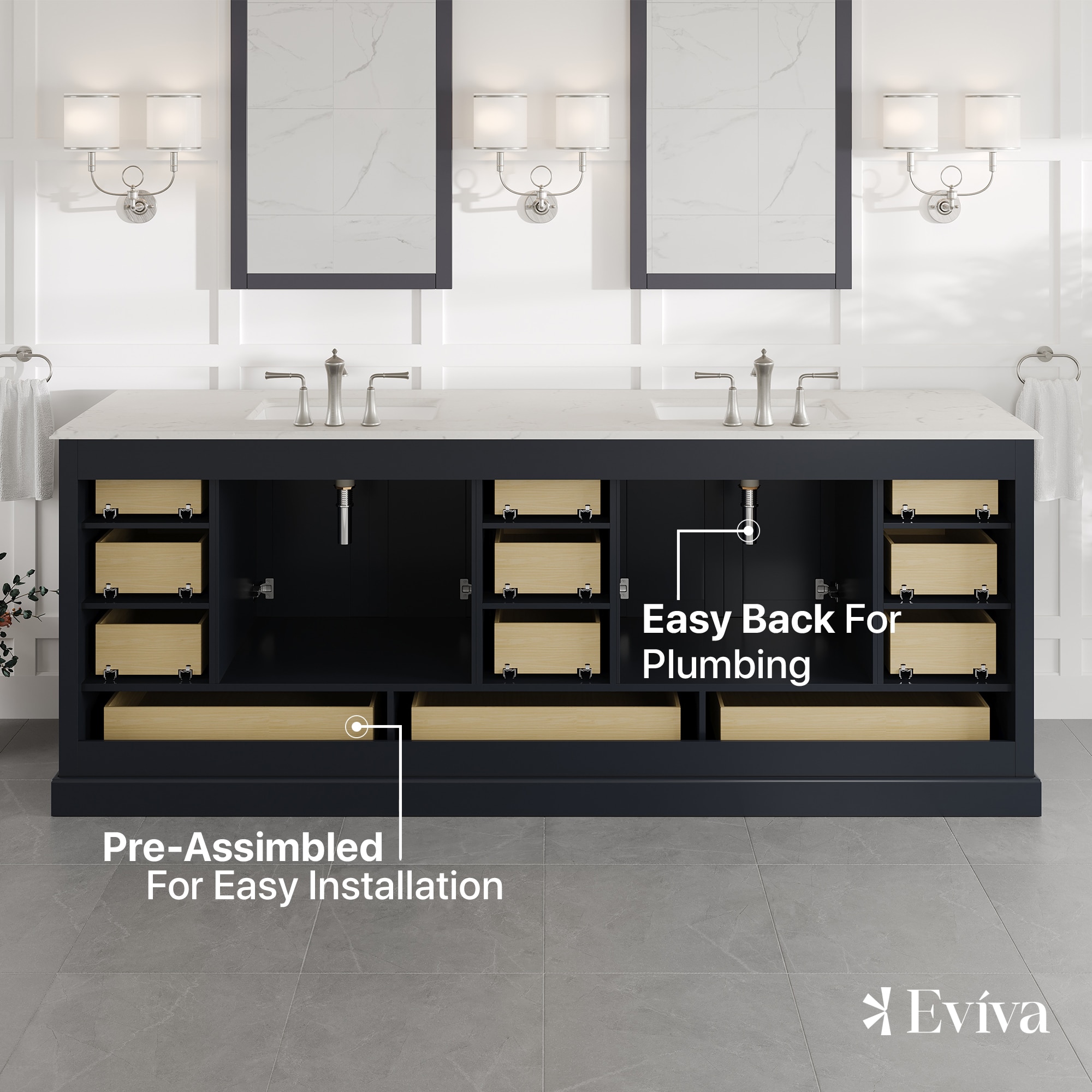 Eviva EVVN416-84DGR-Q Bath-Vanity-Combo - View #6