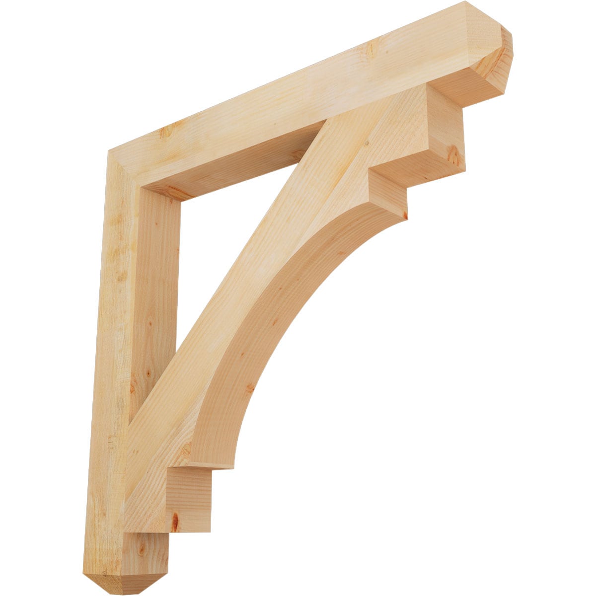 Ekena Millwork BKT06X48X48MRC04RDF Merced craftsman rough sawn 6-in x 48-in x 48-in Douglas fir Brown Wood Standard bracket