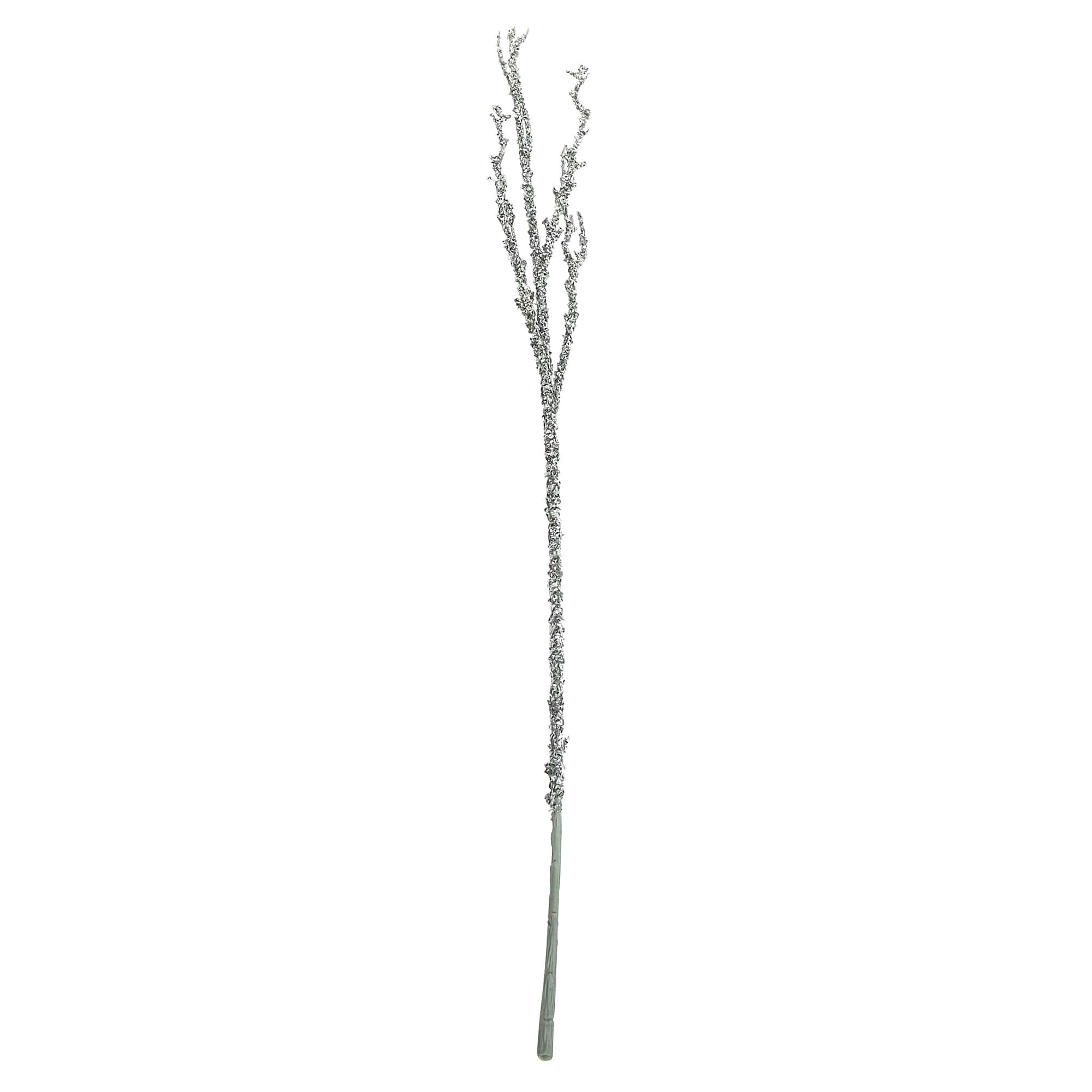 Northlight - 31 inch Glittered Silver Artificial Twig Christmas Spray