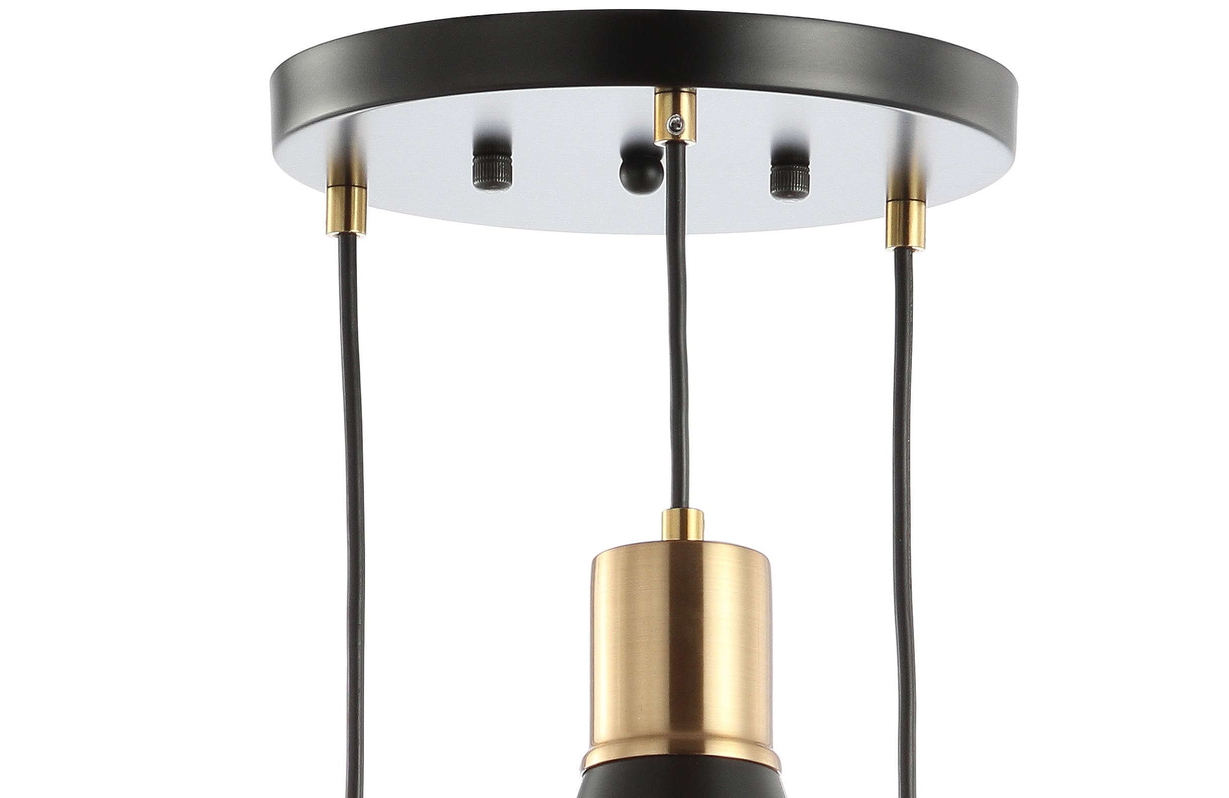 Apollo 15" Black and Brass Gold Metal Cluster LED Pendant Light