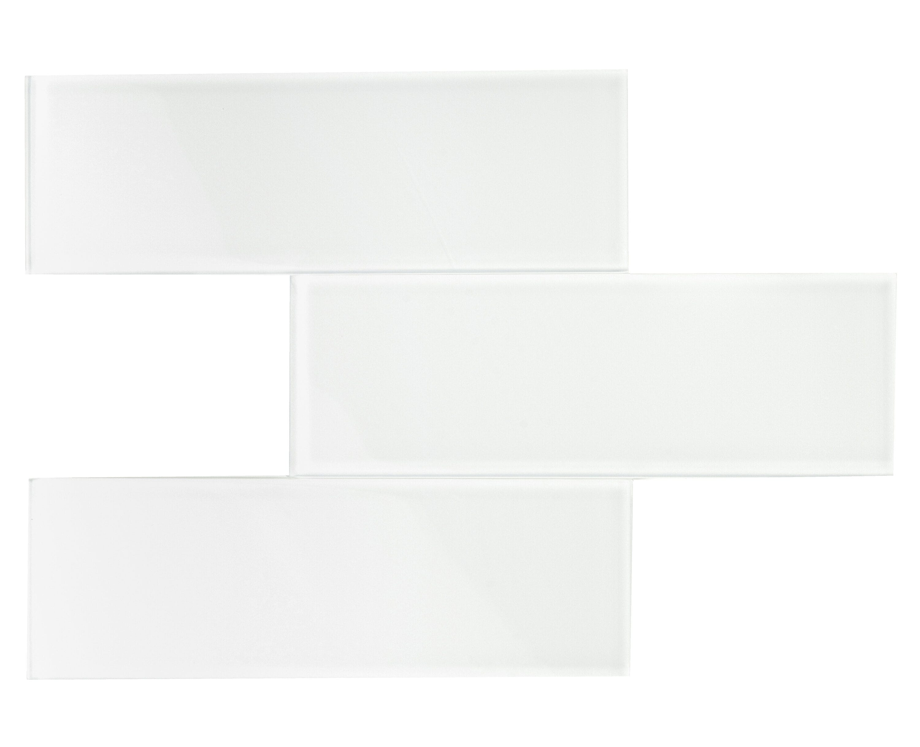 Giorbello G3910 Classic Premium White 3-in x 9-in Glossy Glass Subway Wall Tile (5-sq. ft/ Carton)