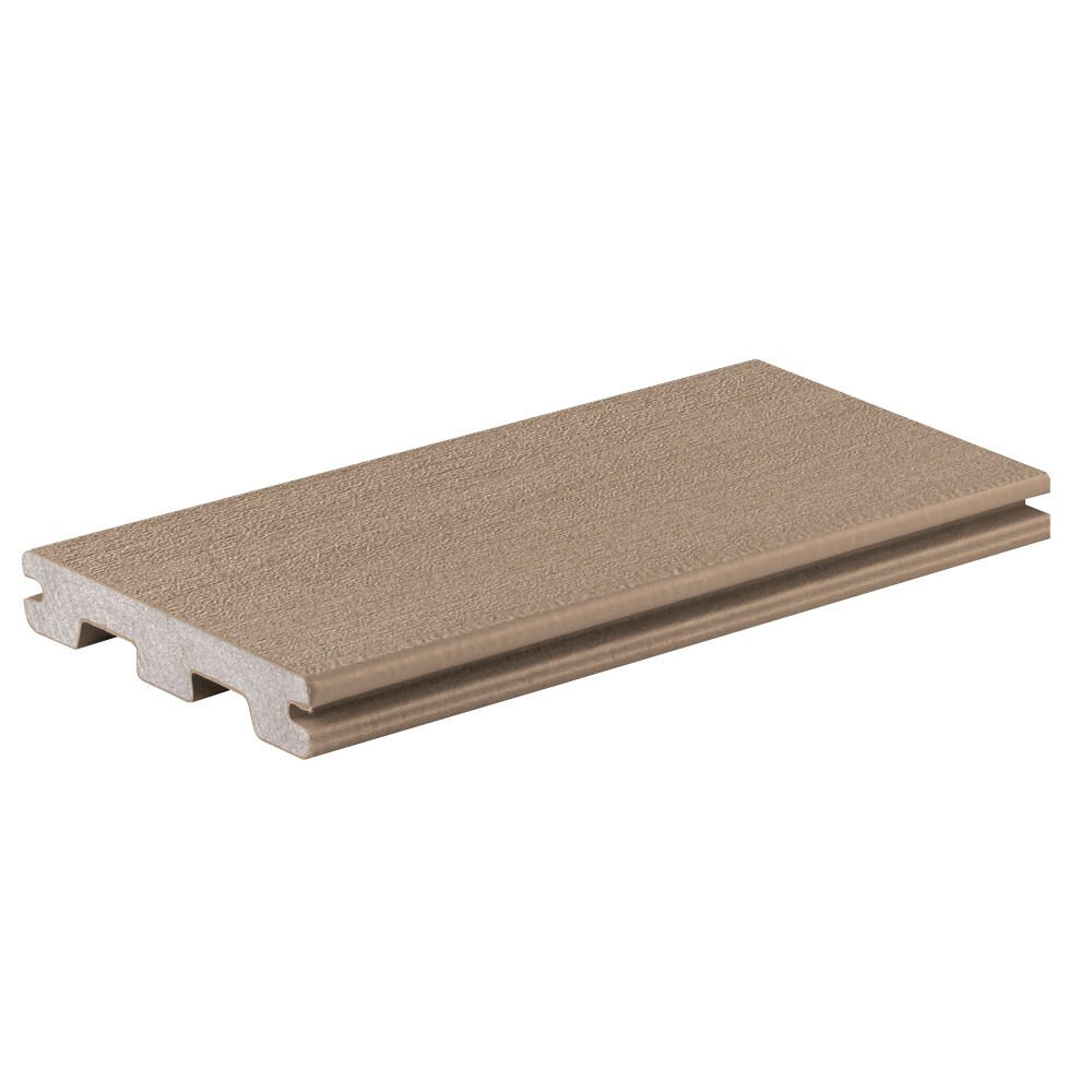 Terrain 1-in x 6-in x 12-ft Sandy Birch Grooved Composite Deck Board in Brown | - TimberTech TCGV5412SB