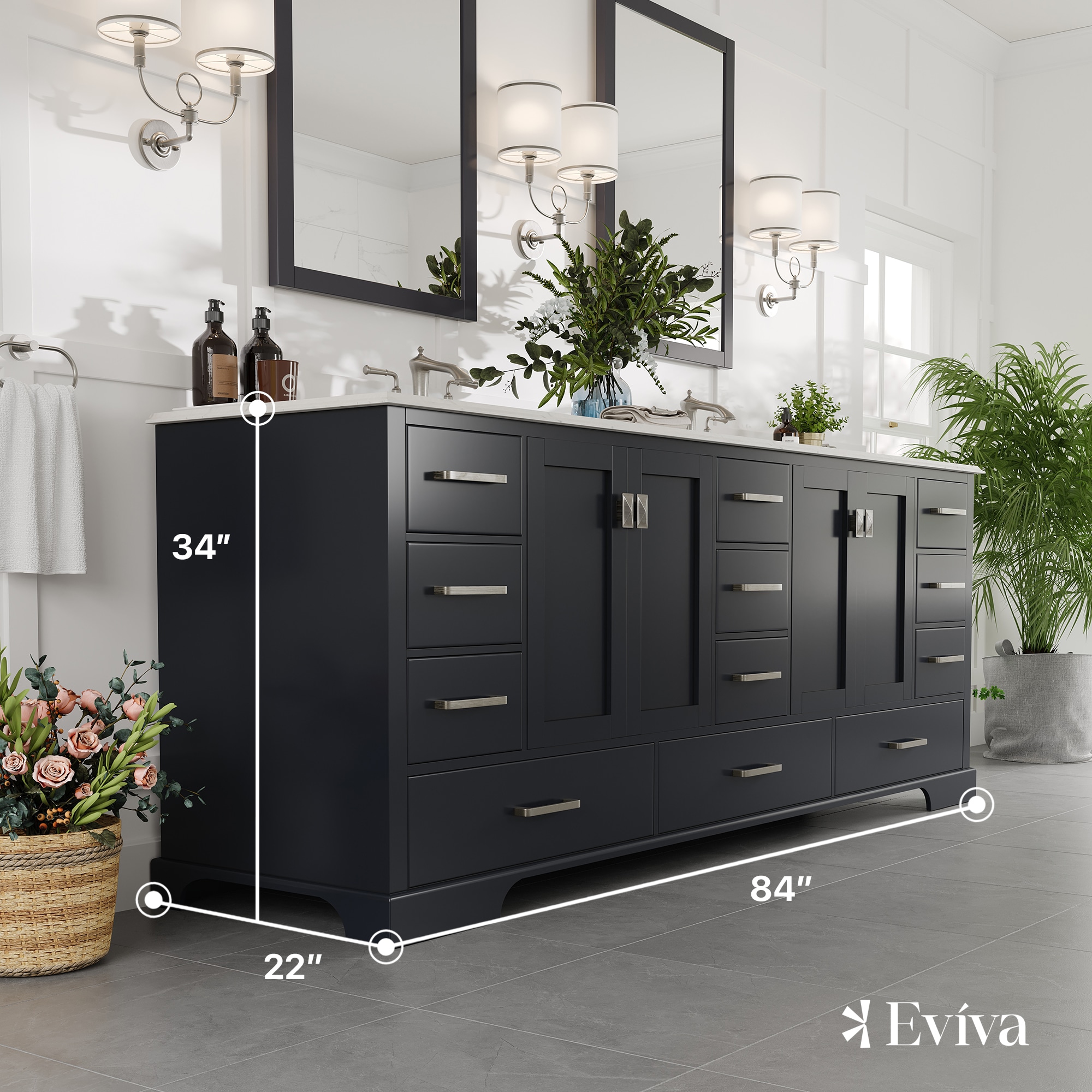 Eviva EVVN416-84DGR-Q Bath-Vanity-Combo - View #2