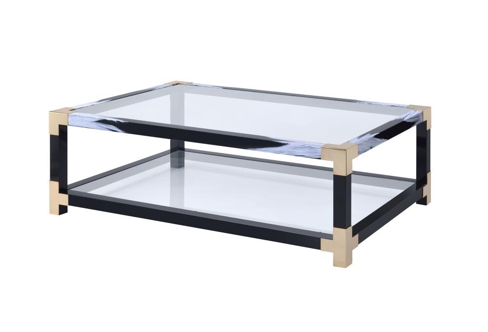 ACME FURNITURE 81000 Lafty Glass Top Glass Modern Coffee Table