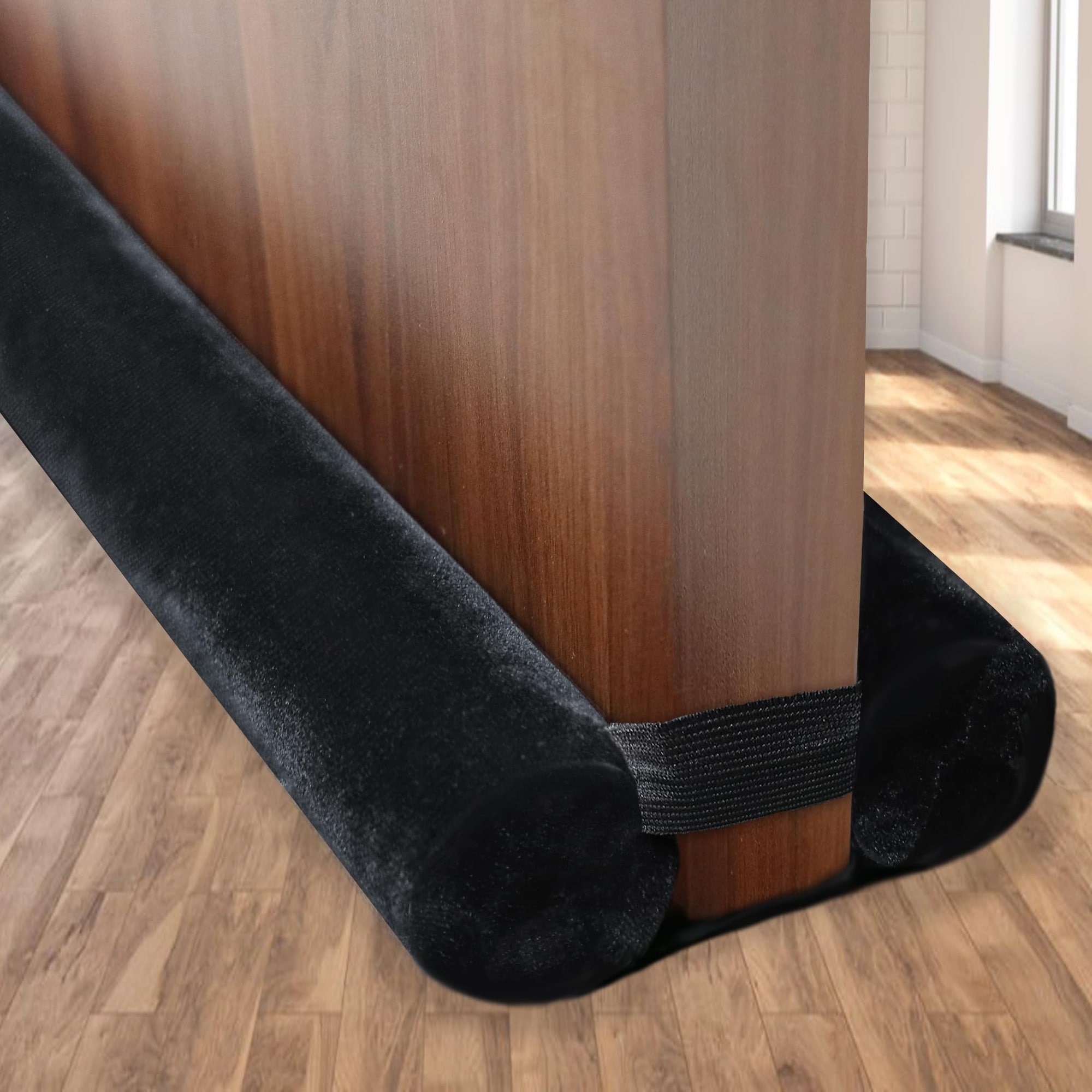 Afoxsos Under Door Draft Stopper 32 inch Seal Insulator for Doors 27 to 35 inch Noise Blocker Weather Stripping Breeze Blocker Black #LAF0814F229