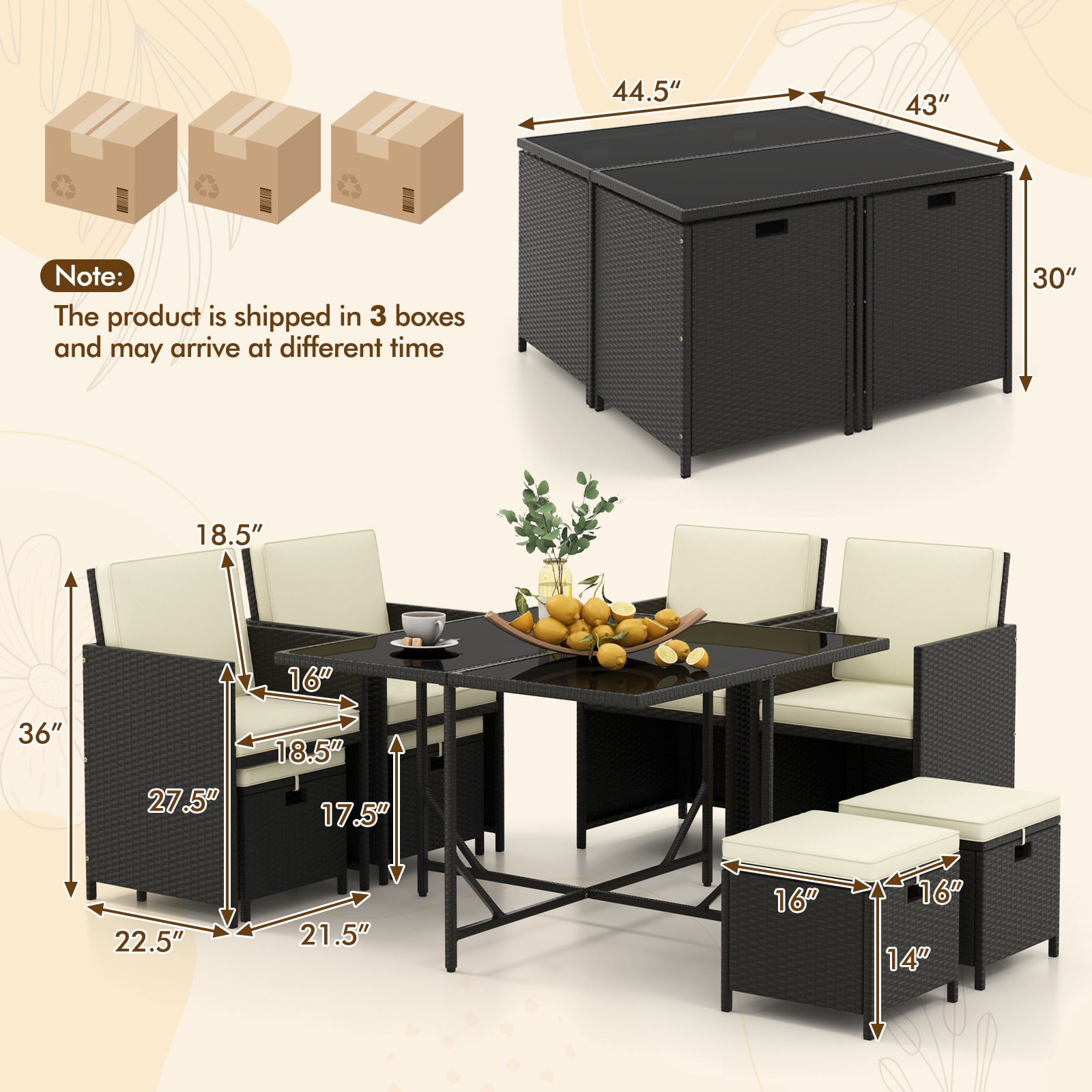 WELLFOR GIZWY247BE Patio-Dining-Sets - View #2