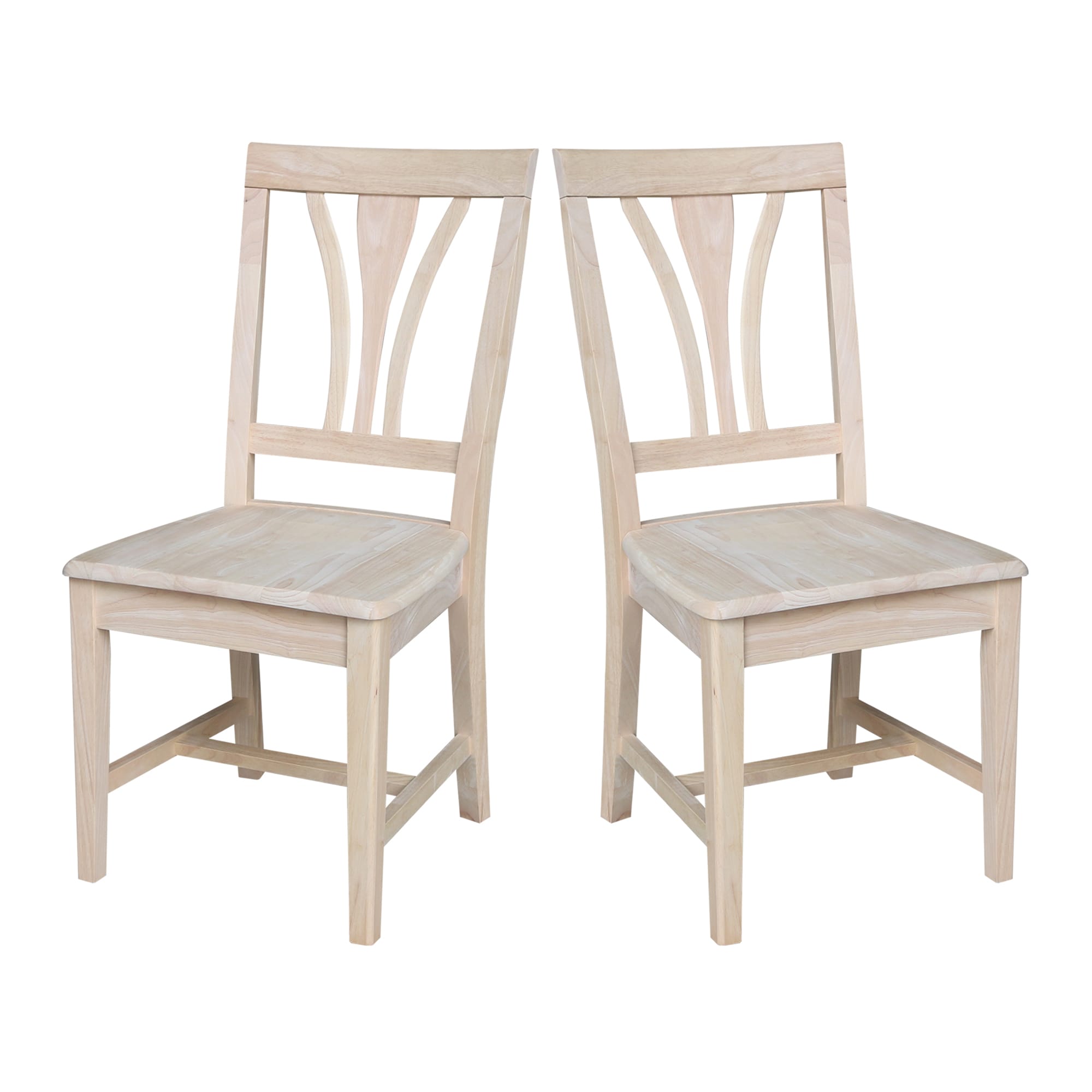 International Concepts C-918P Set of 2 Traditional Dining Side Chair (Wood Frame)