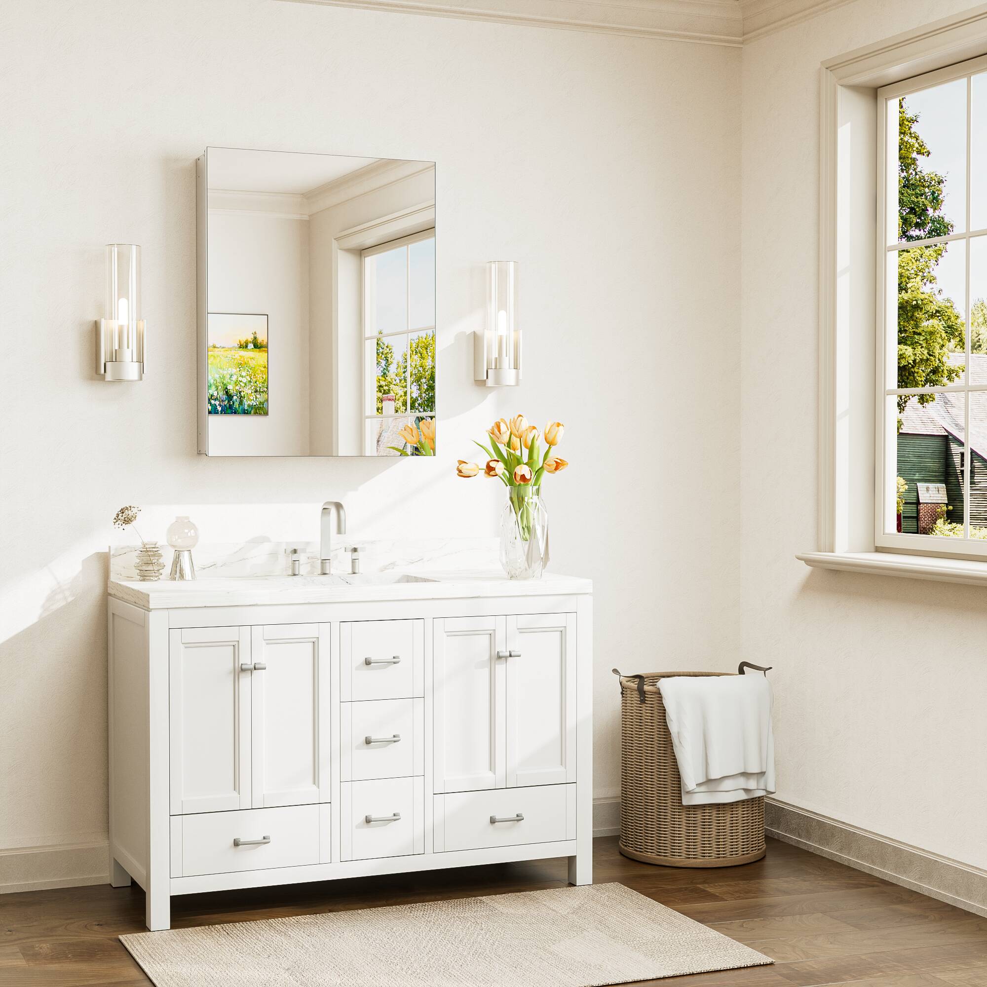 Keonjinn LW-JG-FXFJP-6181-SI Bathroom-Medicine-Cabinets - View #2