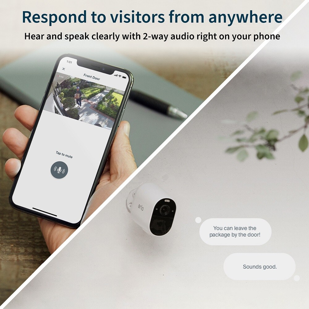 Arlo Essential Indoor/Outdoor 3-Camera Battery-operated Dome Internet  Cloud-based Security Camera System at Lowes.com