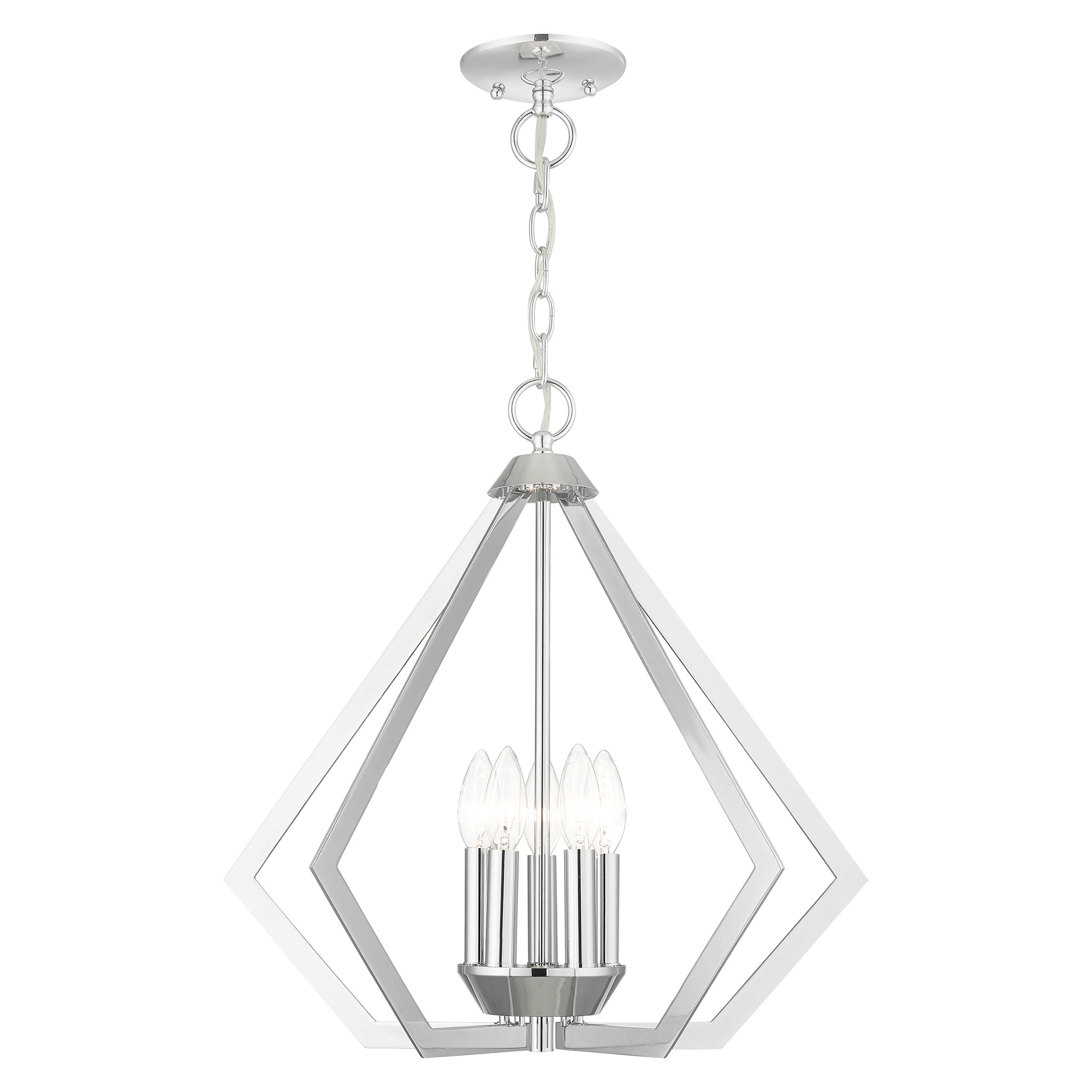 Livex Lighting 40925-05 Prism 5 -Light Polished Chrome Modern/contemporary For Use in Bathrooms, Bedrooms, Dining Rooms, Foyers, Kitchens, Living Rooms Chandelier